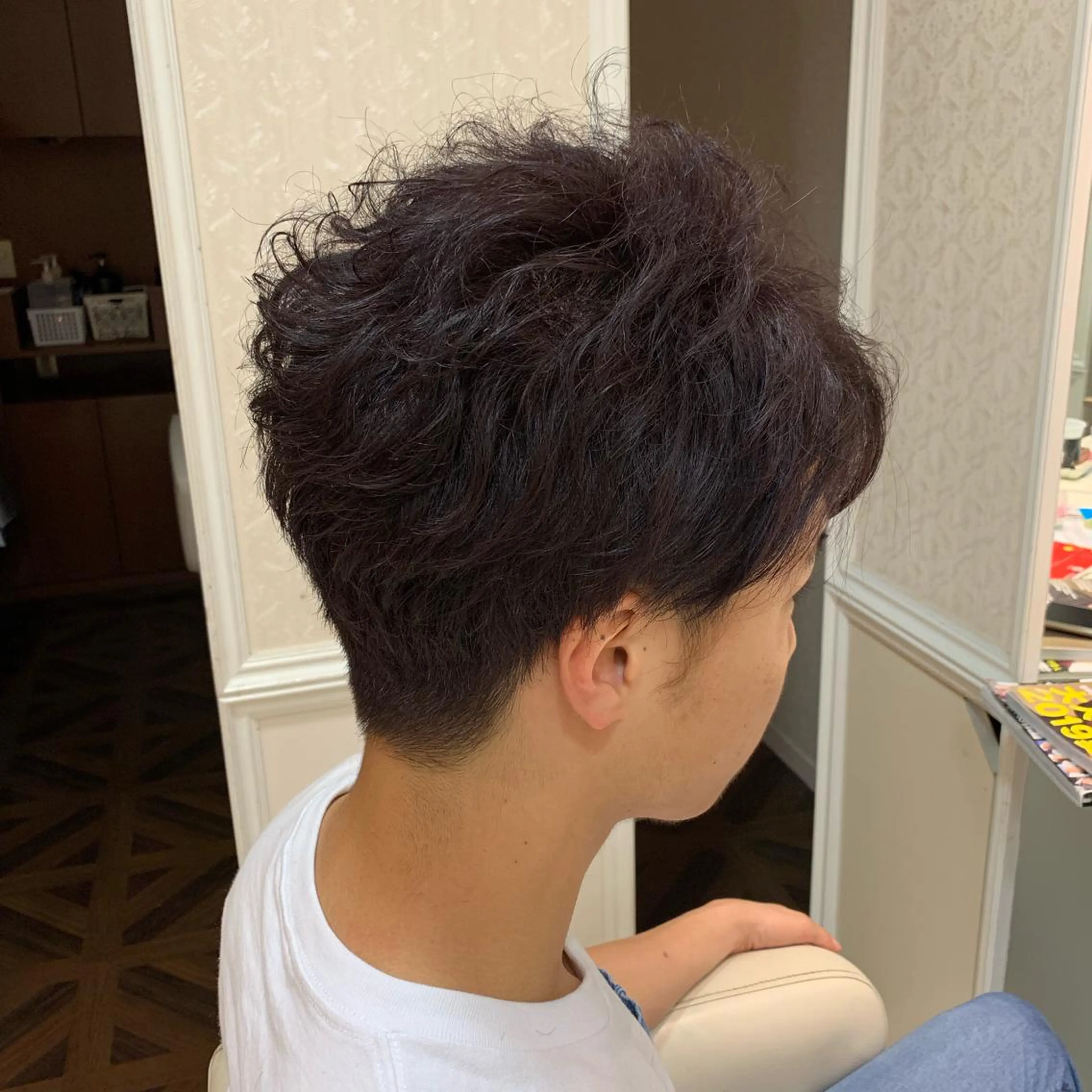 ショート メンズ ツーブロック 刈り上げ 毛流れが作れる 縮毛矯正/渡部純生のヘアスタイル