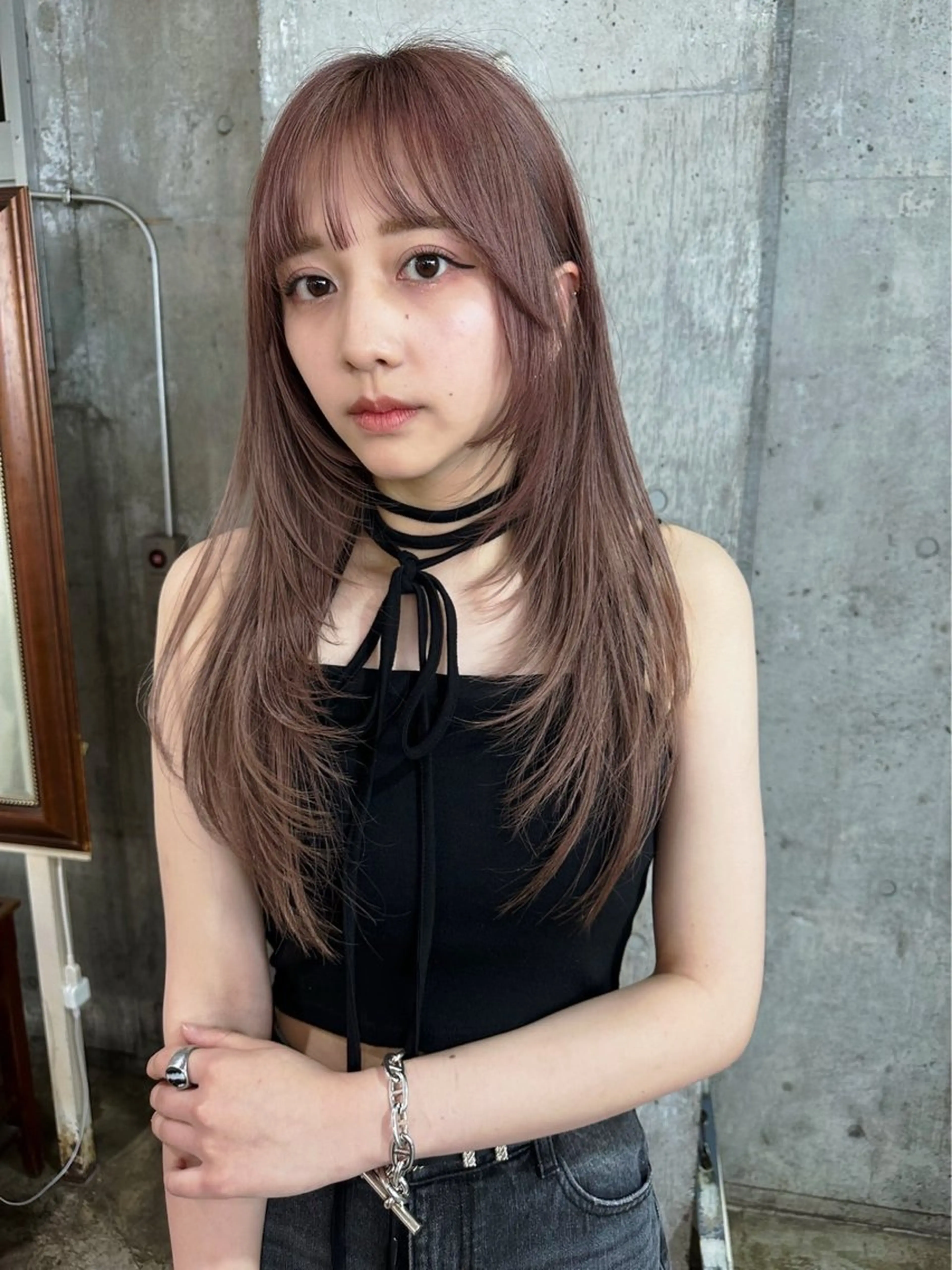 セミロング 🔥コテ巻き風 ボブパーマ🔥のヘアスタイル