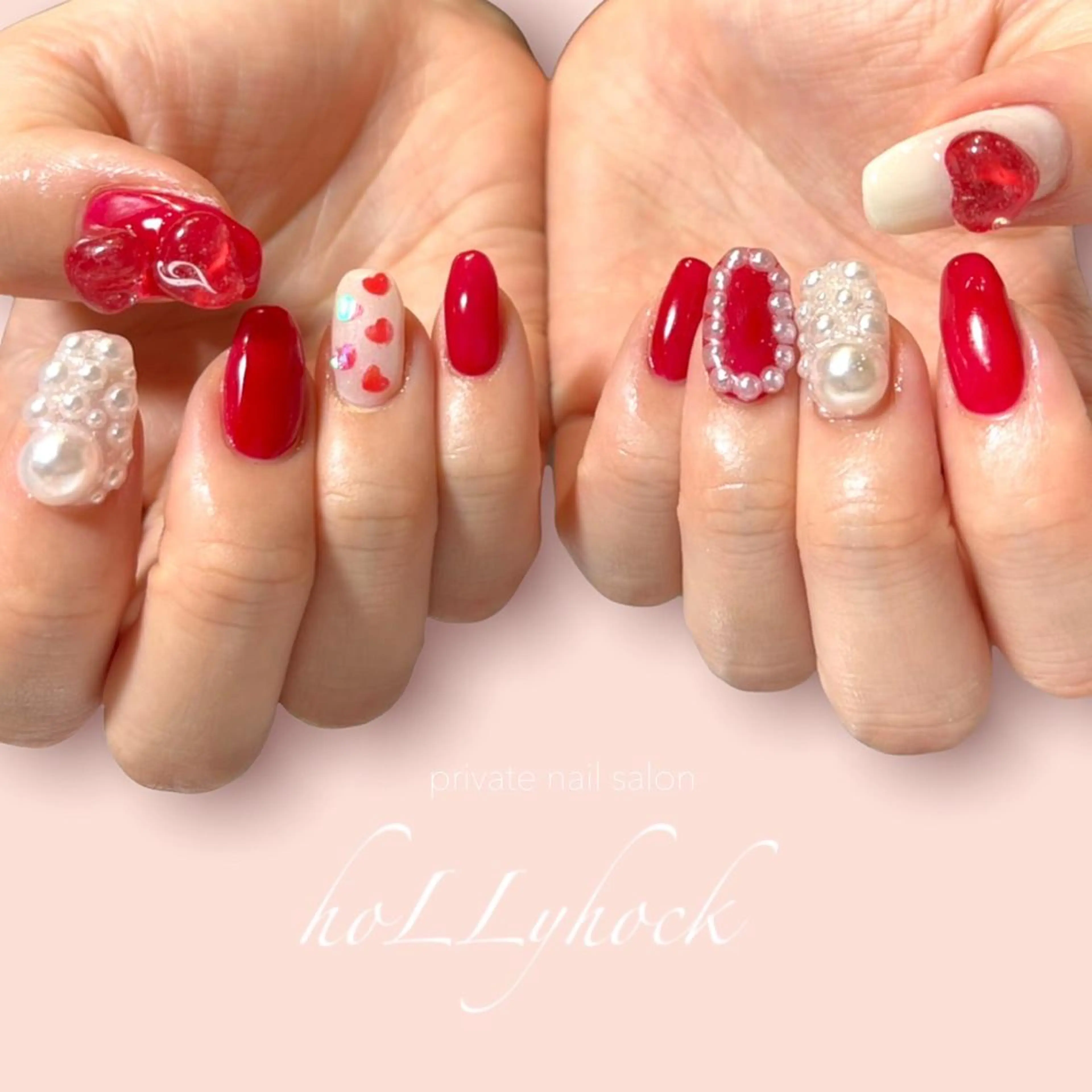 ネイル アートネイル フラッシュネイル マグネットネイル ニュアンスネイル nail salon hoLLyhockのネイルデザイン