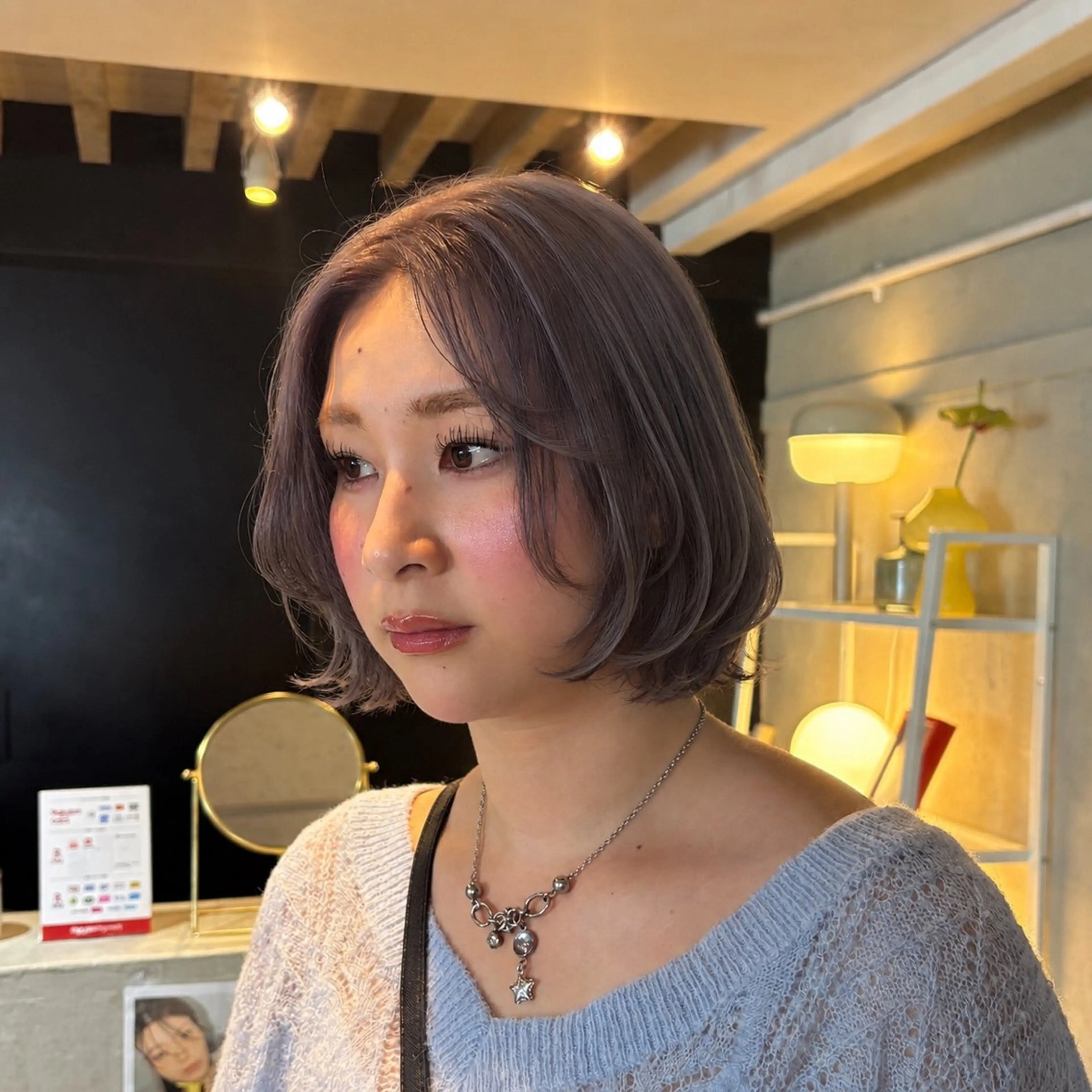 ミディアム カラー ヘアアレンジ ヘアカラー トリートメント ヘアセット 🫧ハイトーン×艶 カラー🫧 Rionのヘアスタイル