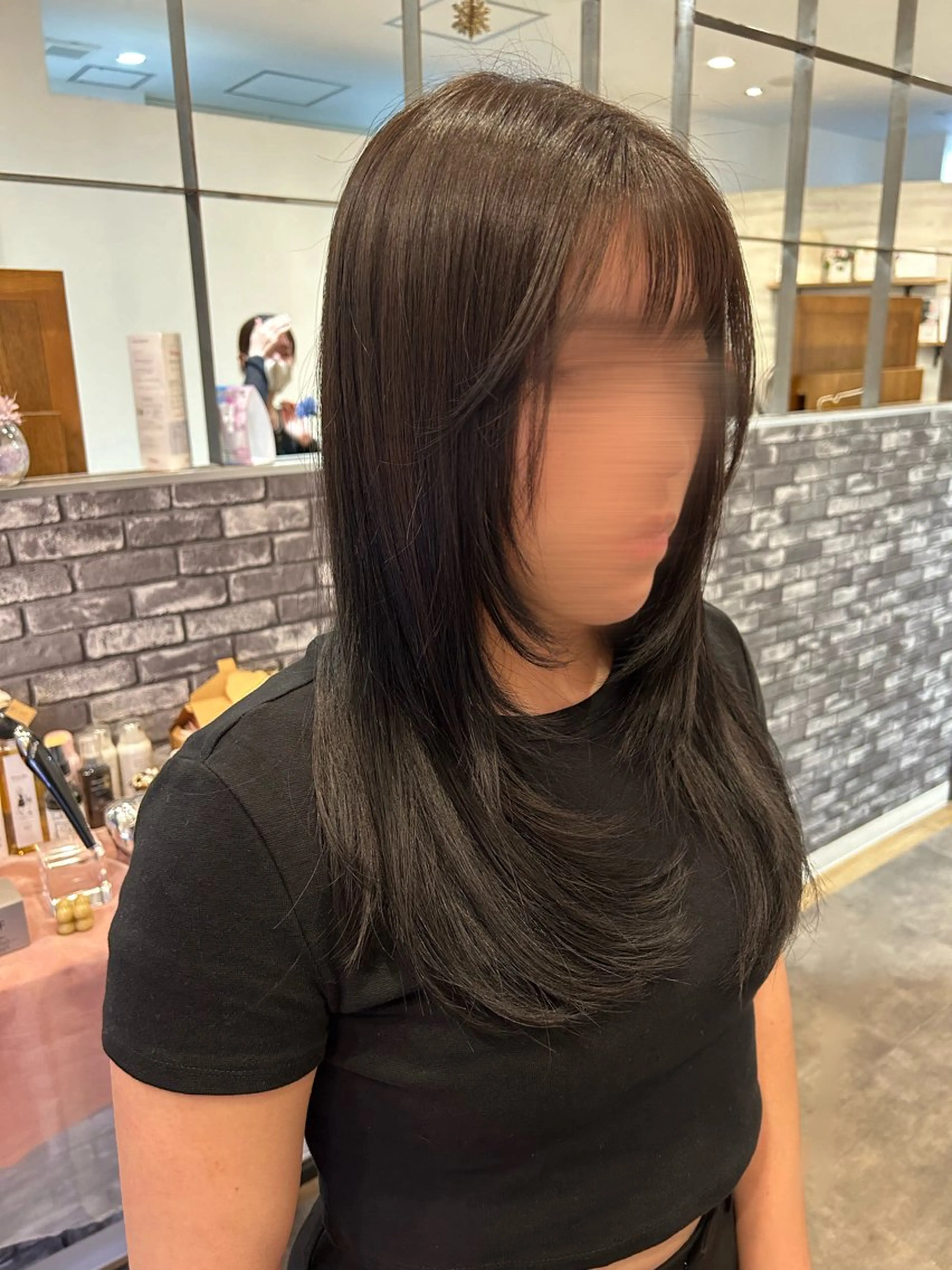 セミロング 顔まわりレイヤー 顔周りカット レイヤーカット ナカオ/酸性縮毛矯正 髪質改善/レイヤー/のヘアスタイル