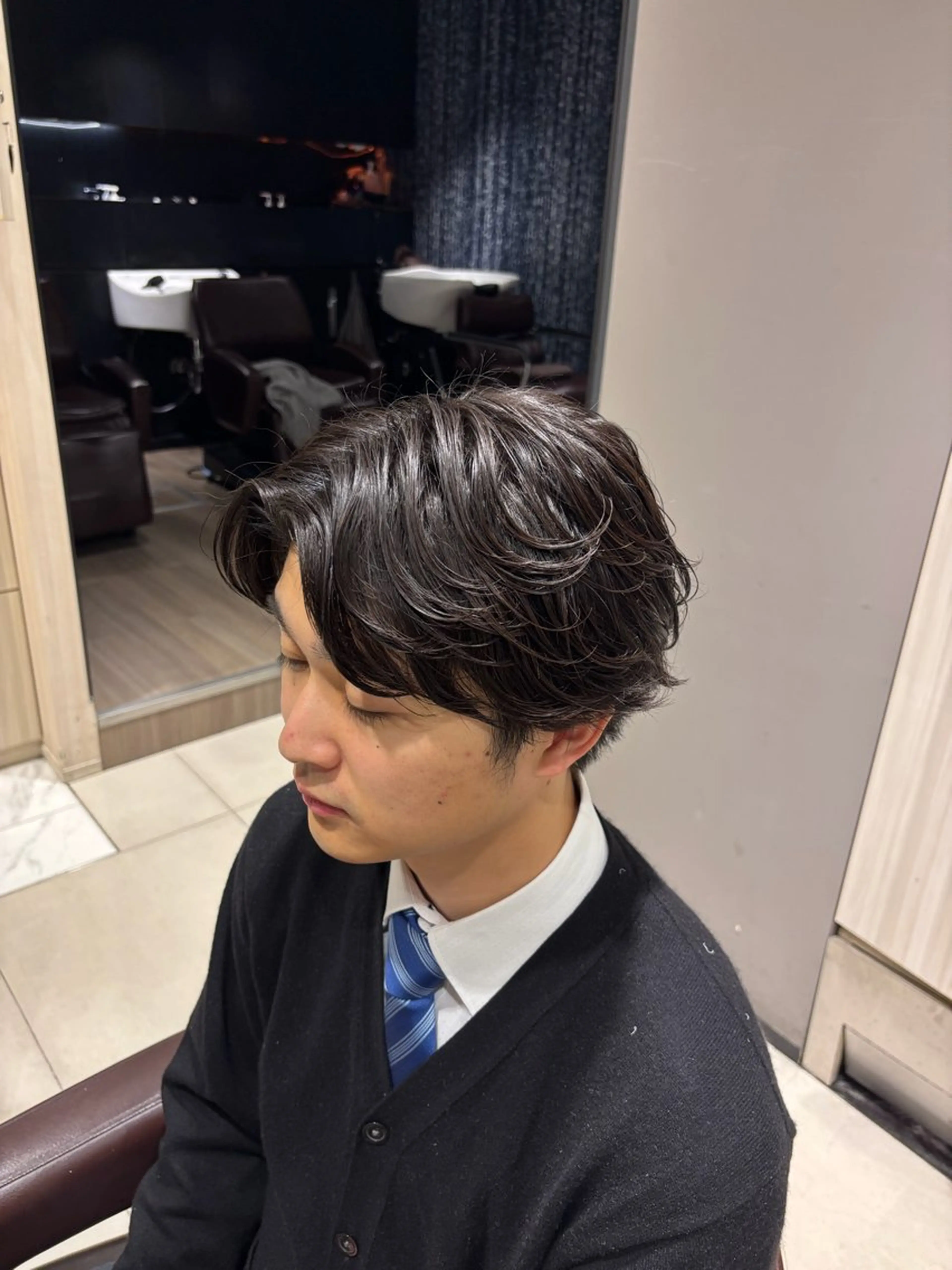 パーマ メンズ センターパート ニュアンスパーマ 関内/メンズパーマ/ 男性専門/菊池蒼大のヘアスタイル