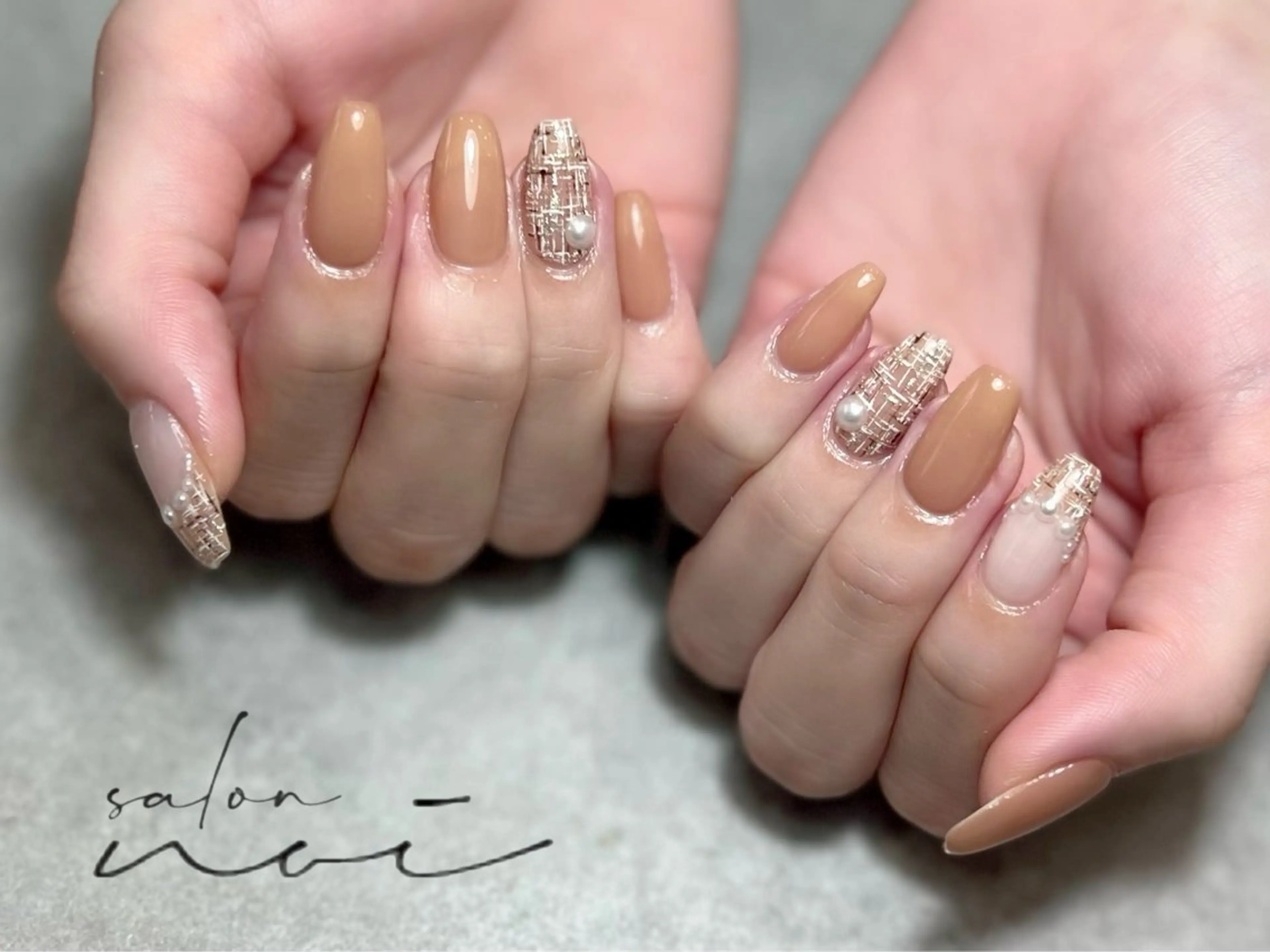 ネイル ツイードネイル ハンドネイル salon noi所属・salon noiのネイルデザイン