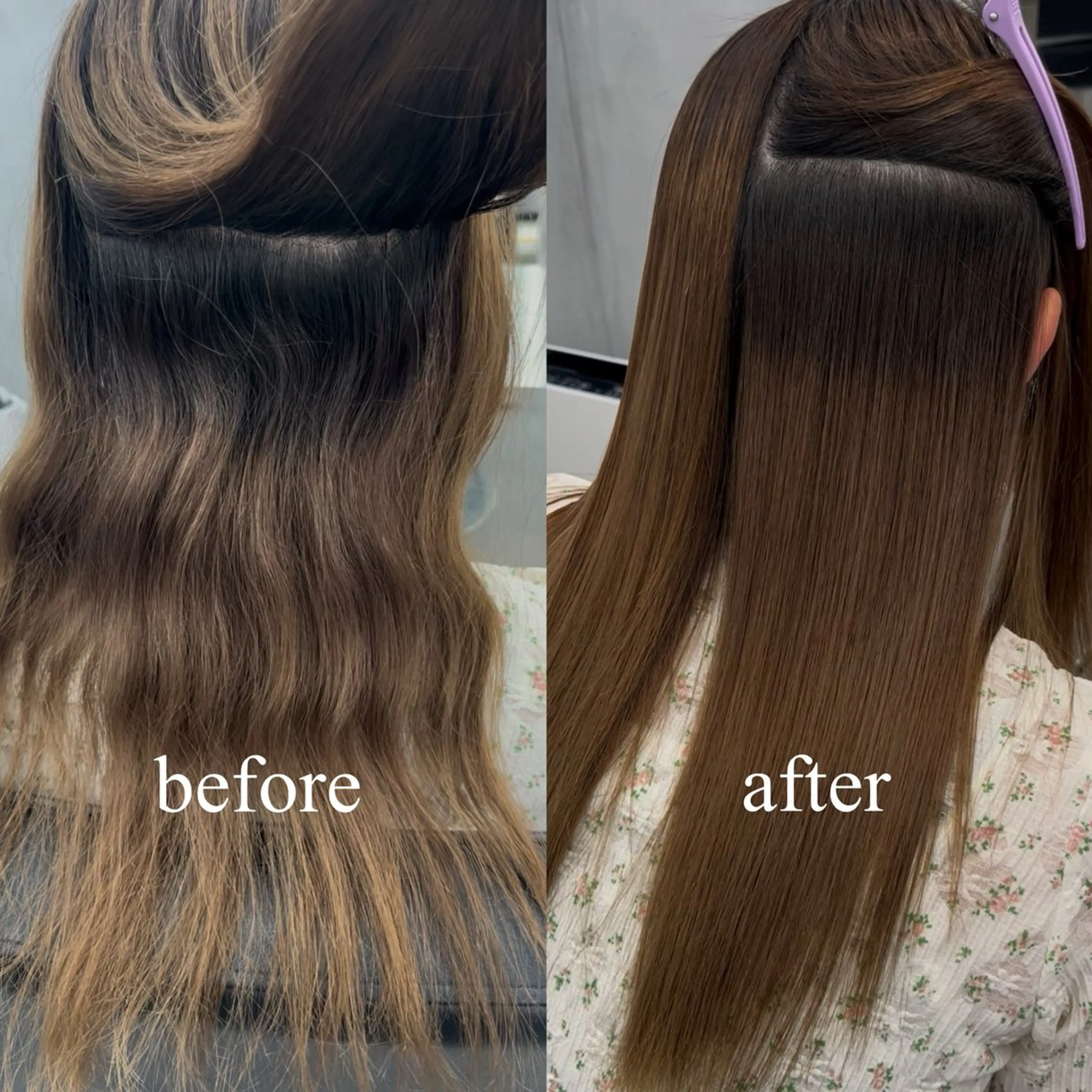 ロング パーマ 縮毛矯正 酸性ストレート ストレートパーマ 縮毛矯正 縮毛矯正/ mikaのヘアスタイル