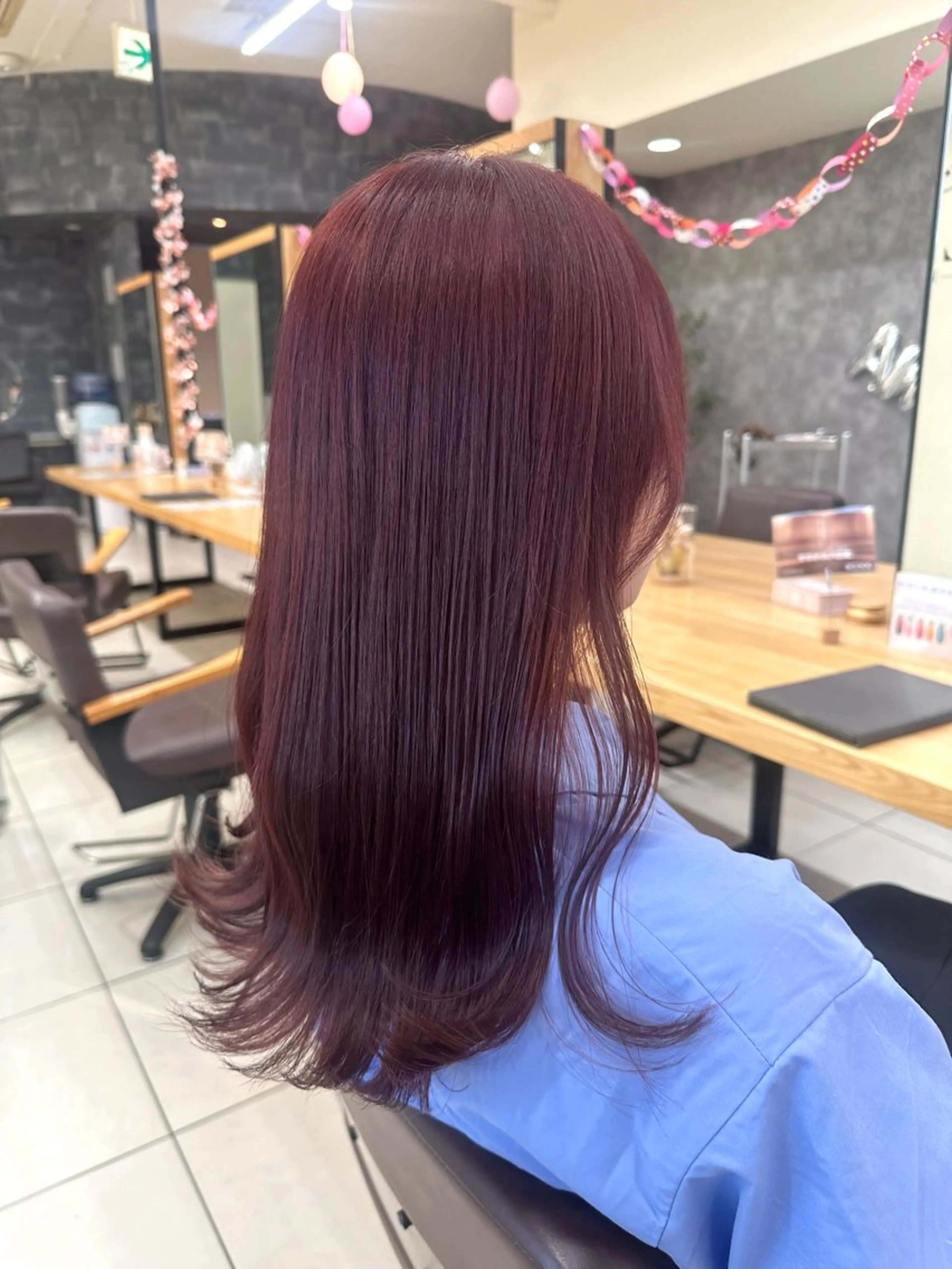 ロング カラー ブリーチ カシス ダブルカラー ラベンダーカラー ブリーチなしカラー SHUN/ブリーチ/ カラー/臼井/佐倉のヘアスタイル