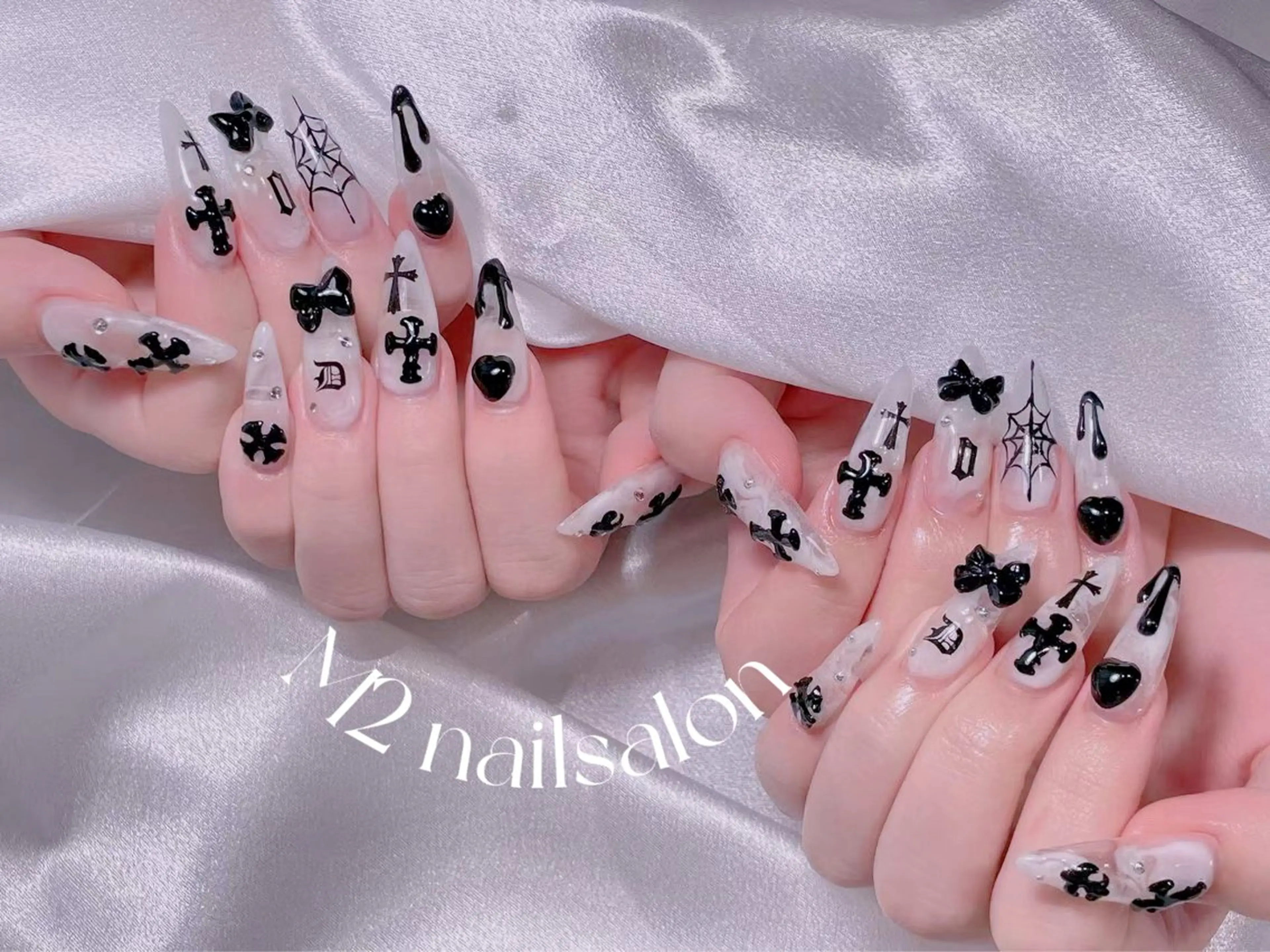 ネイル おそろいネイル 長さだし専門店 M2　rikaのネイルデザイン