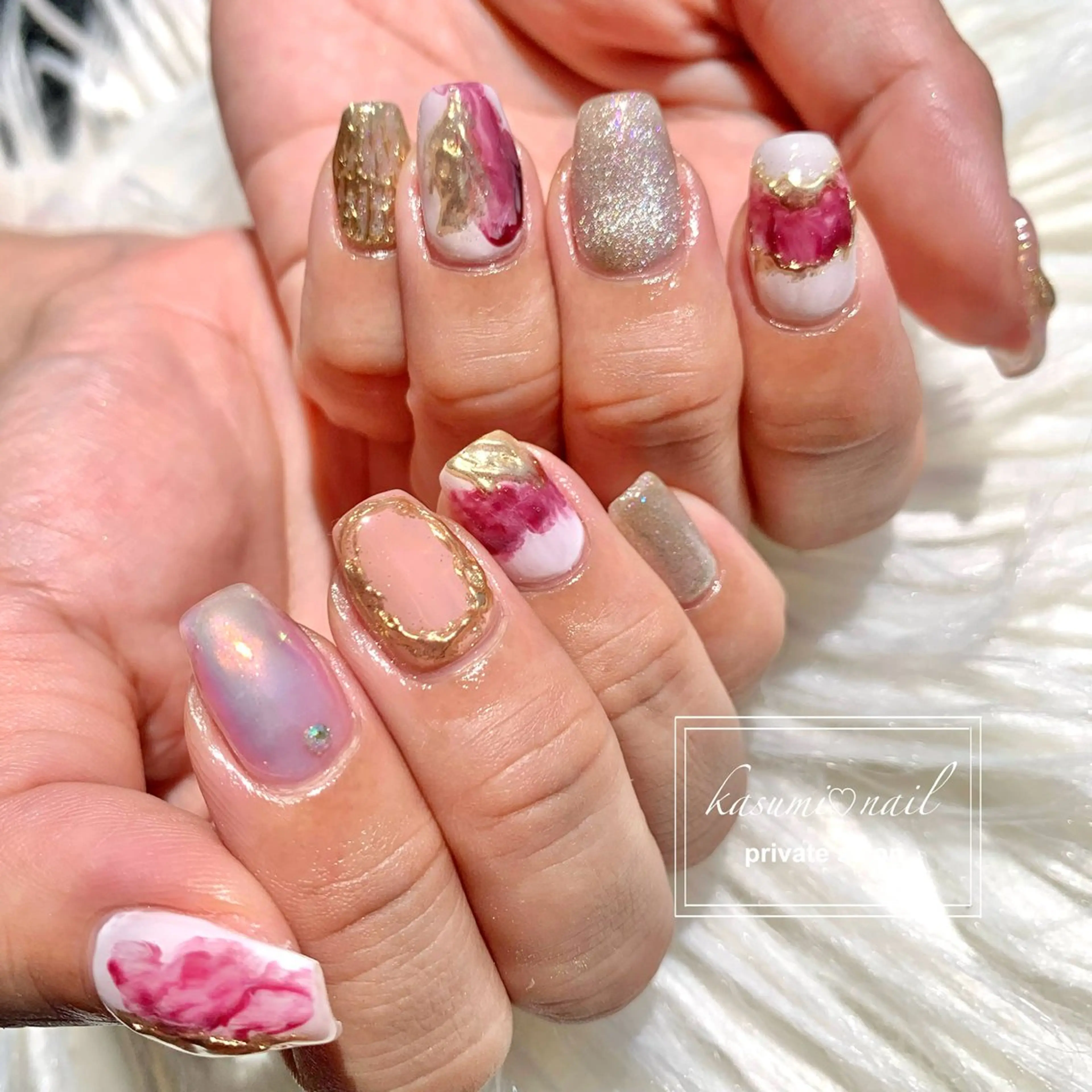 ネイル 大理石ネイル(マーブル) ニュアンスネイル KASUMI♡ Nailのネイルデザイン