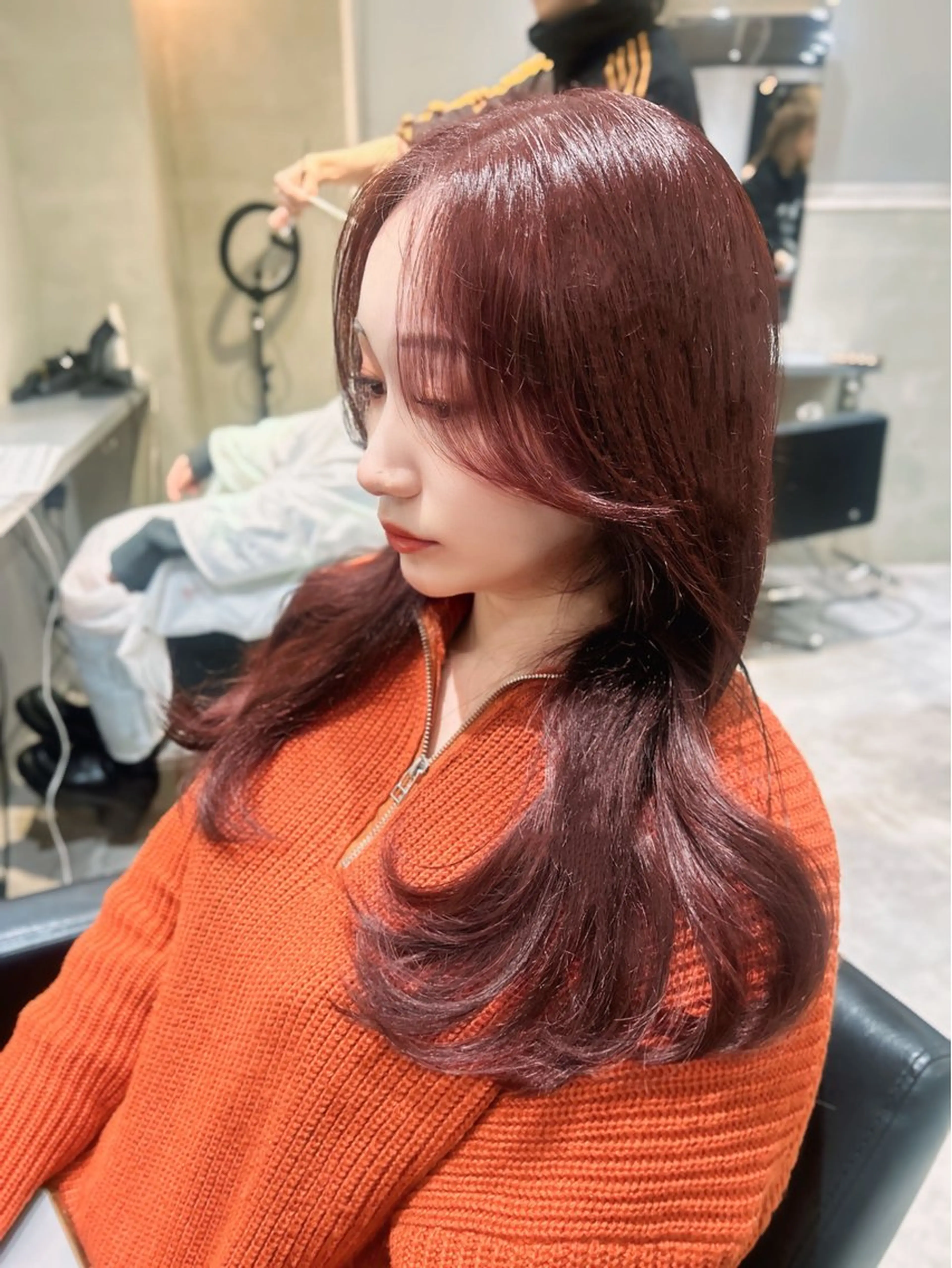 ロング カラー エクステ 艶髪×透明感カラー りなのヘアスタイル
