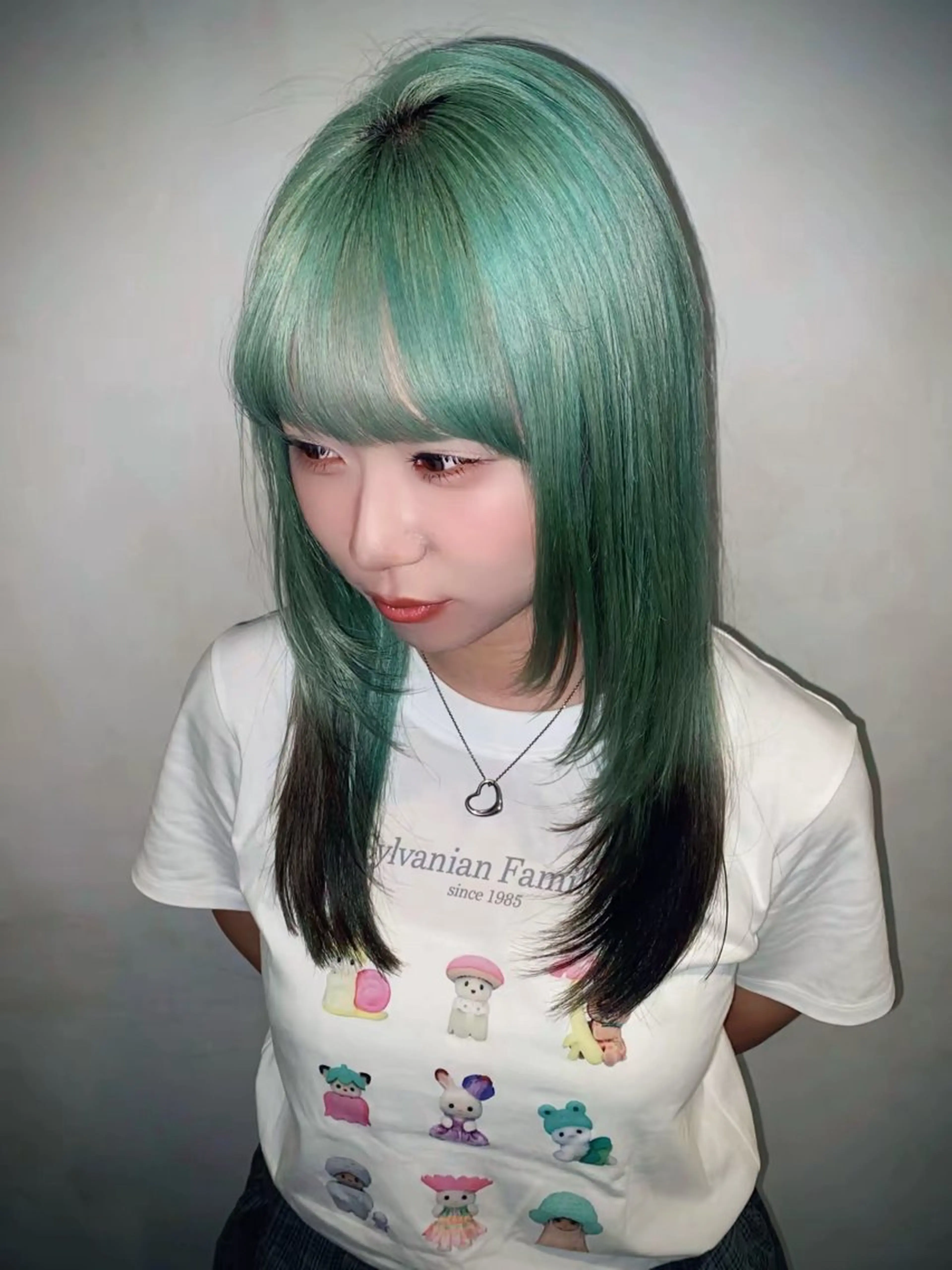 セミロング カラー ブラウンカラー ミント ミントグリーン ヘアカラー ニュアンス/透明感 /似合わせ綾人🌈のヘアスタイル