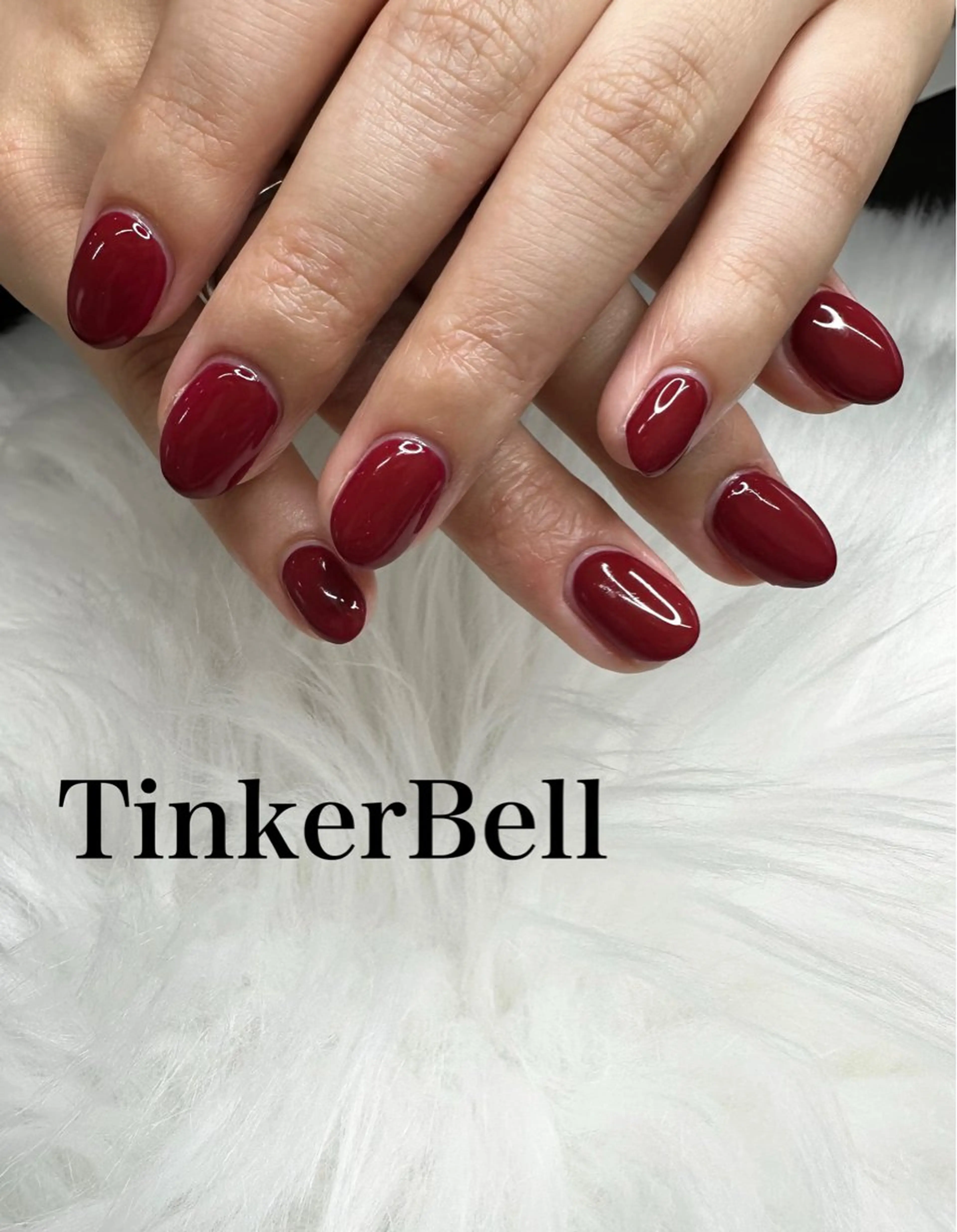 ネイル ボルドー ワンカラーネイル ハンドネイル Tinker Bellのネイルデザイン