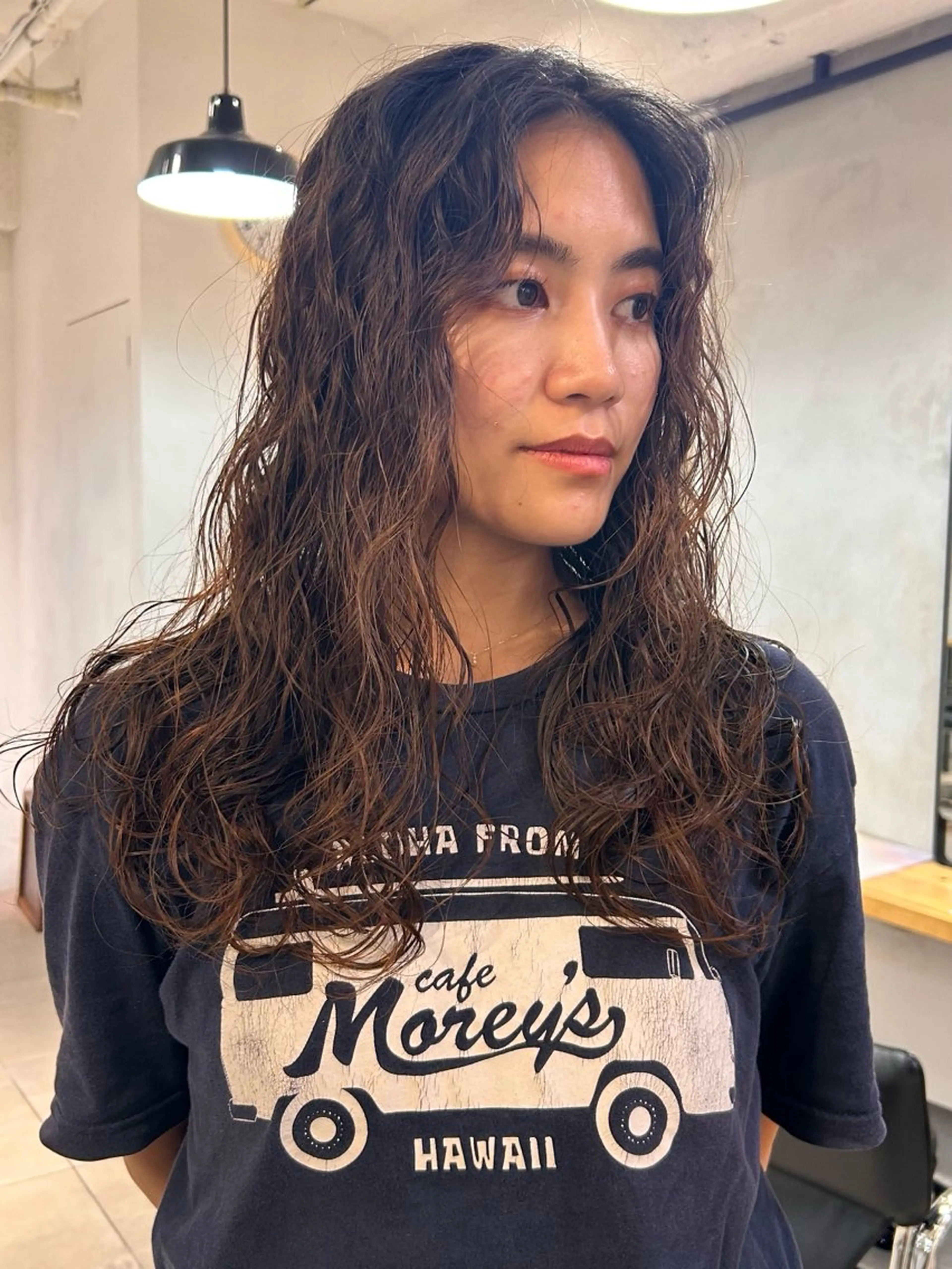 ロング パーマ カット パーマ じゅわっと暖色カラー 🍊Moemiのヘアスタイル