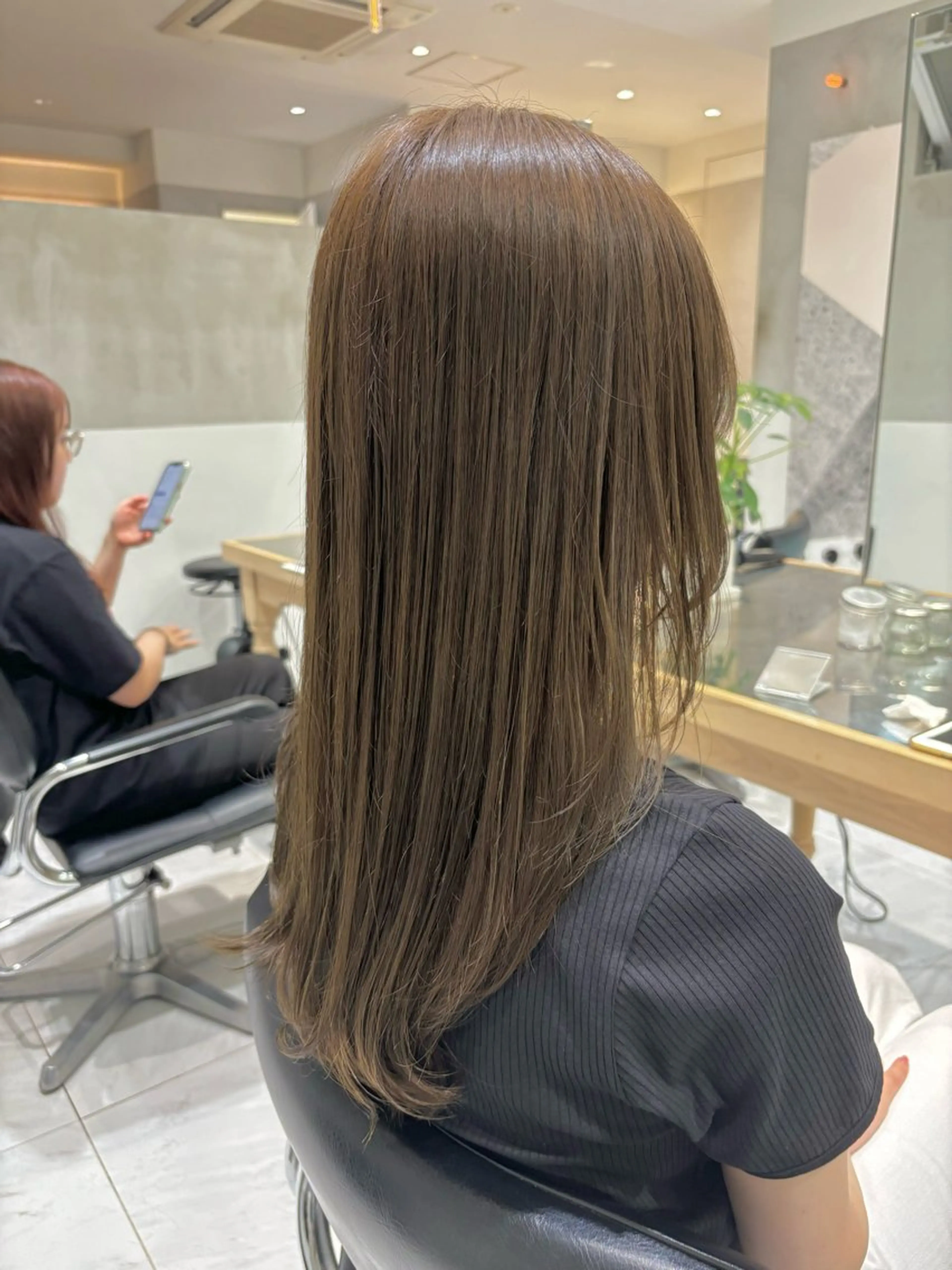 ロング ヘアカラー トリートメント ヘッドスパ ヘアセット オリーブ カラー✨有坂映哉のヘアスタイル