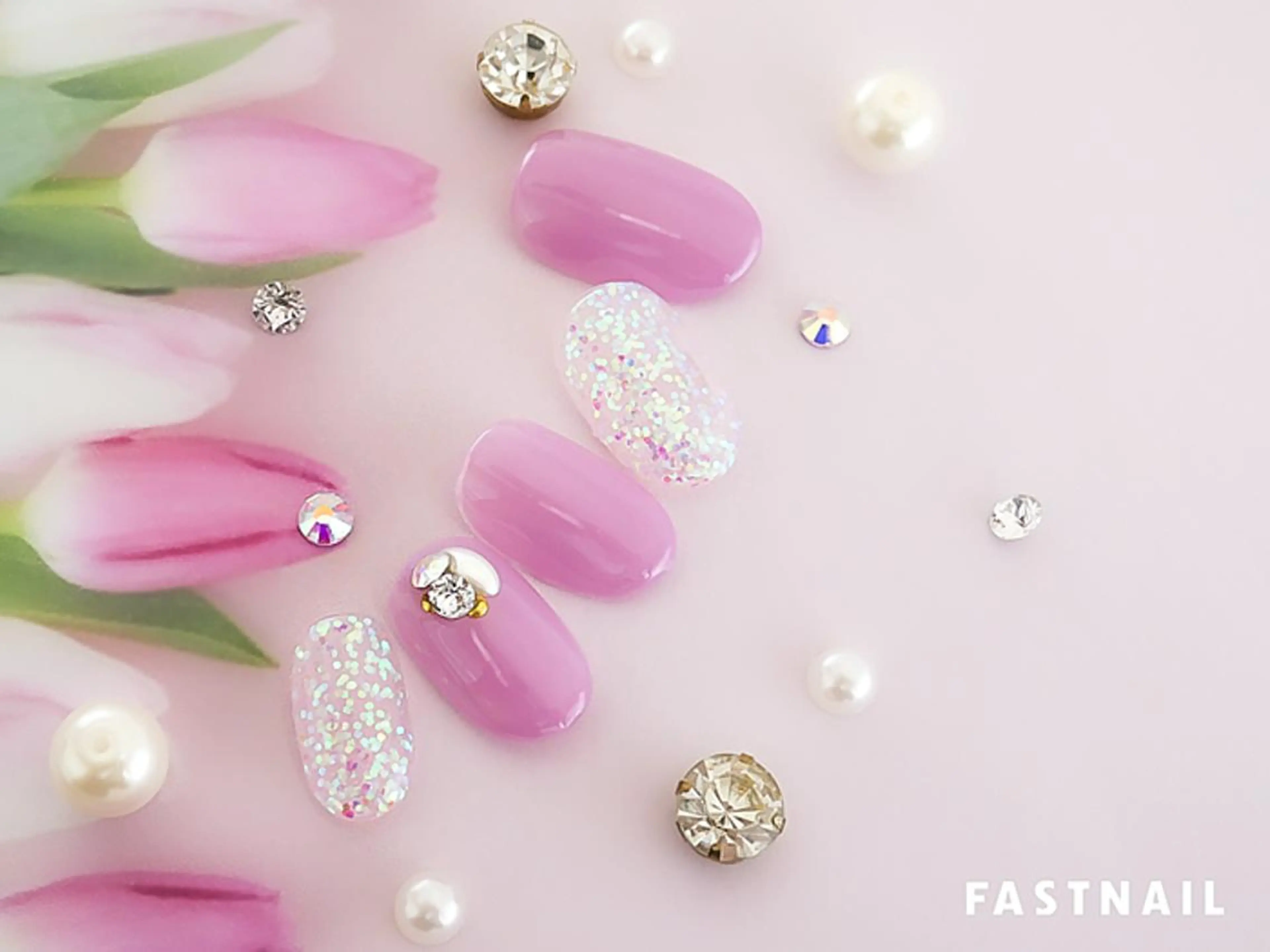 ネイル フラワーネイル パステルネイル 春ネイル ハンドネイル FASTNAIL LOCO 昭島店のネイルデザイン