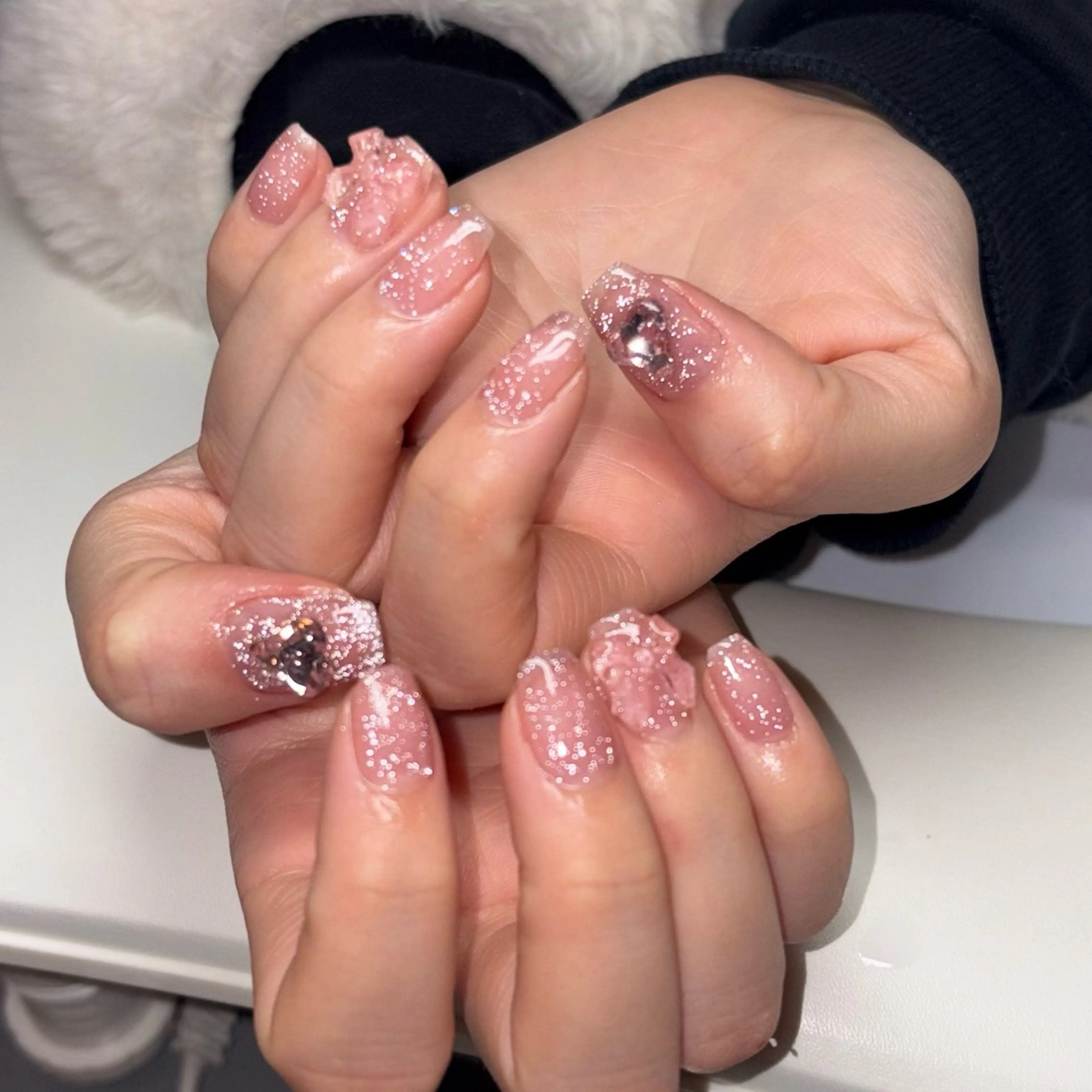 ネイル フラッシュネイル ピンク ハンドネイル Lily Nailのネイルデザイン