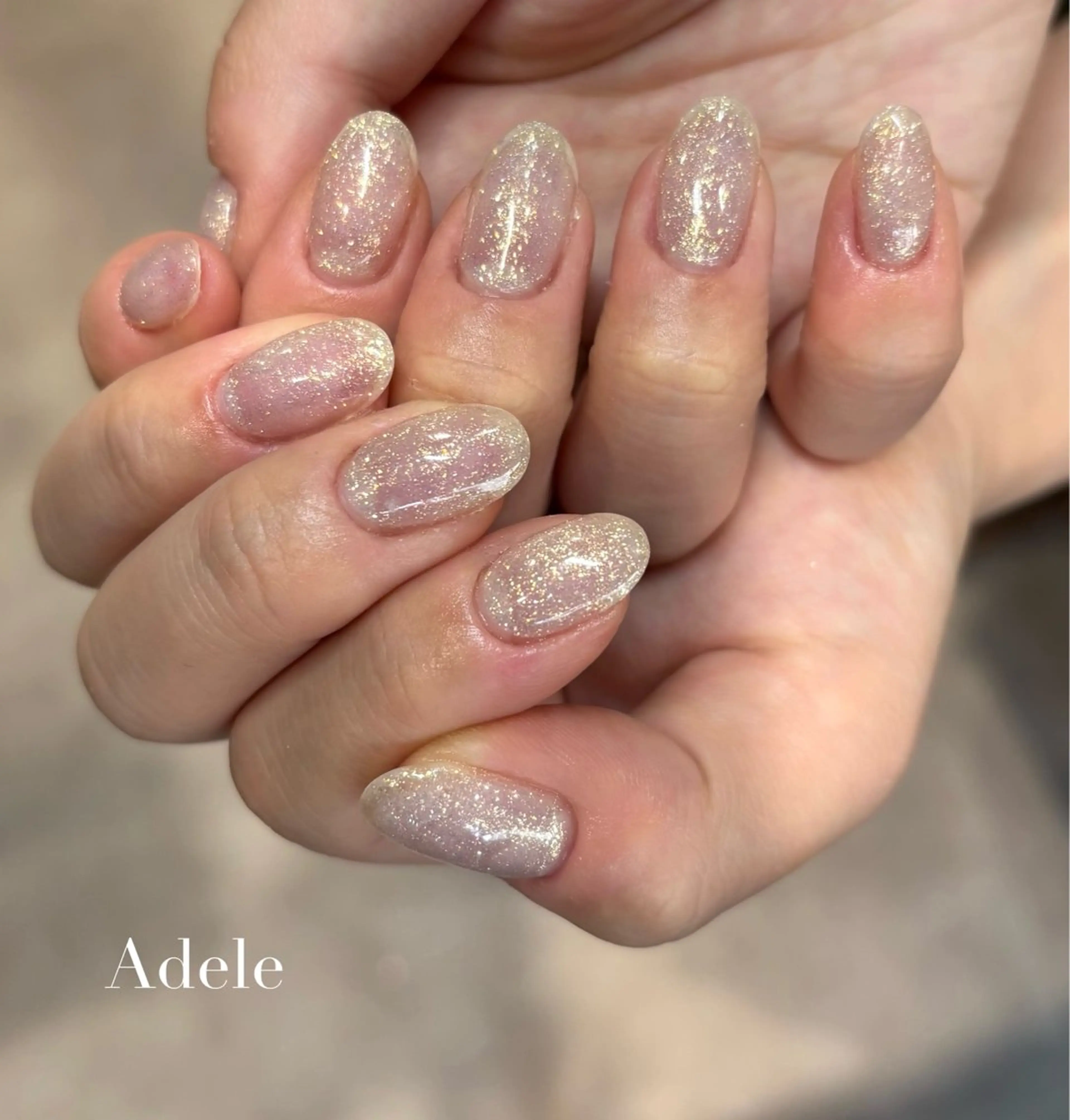 ネイル ラメ(グリッター) ワンカラーネイル ハンドネイル Adele saraのネイルデザイン