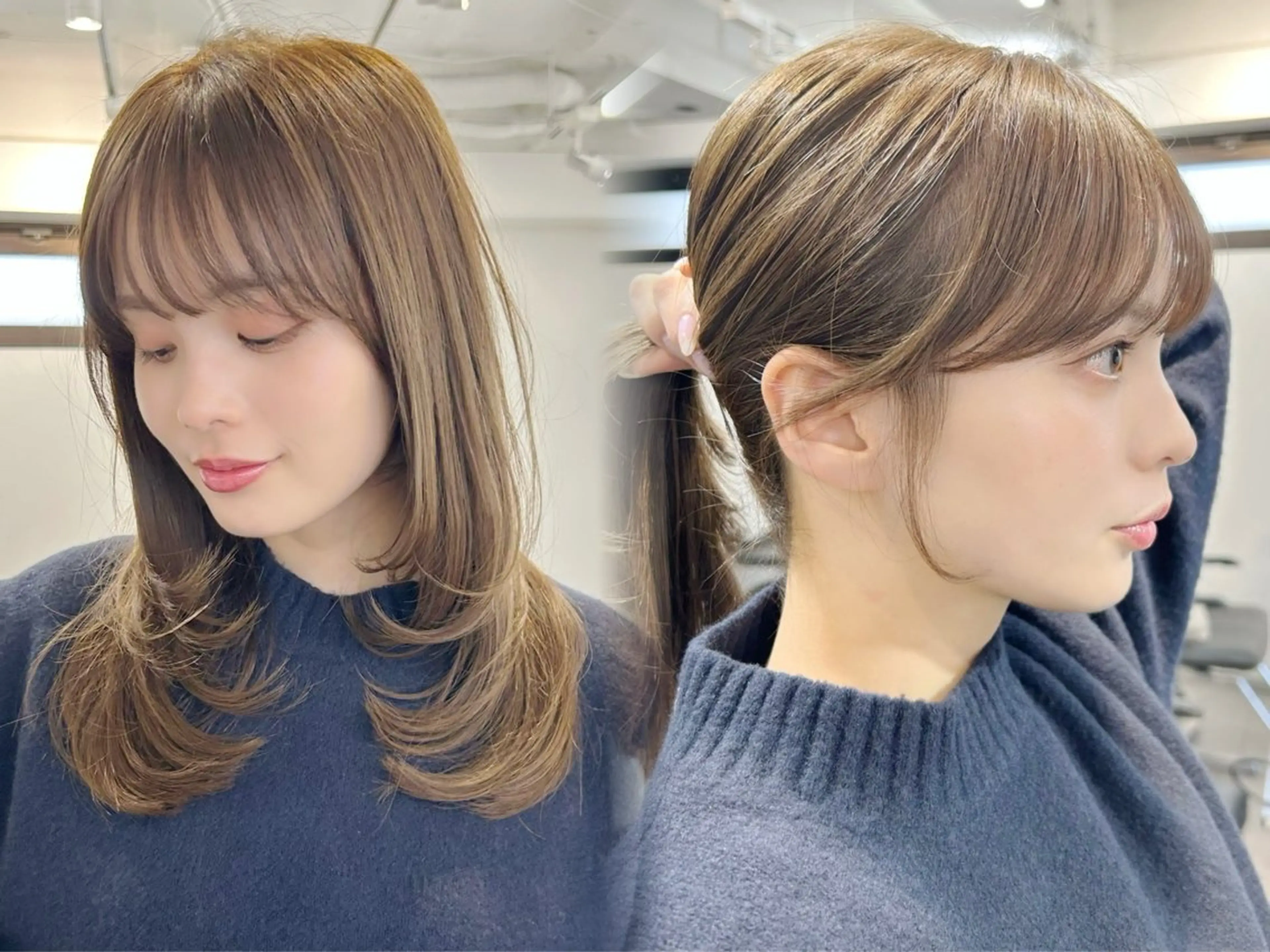 ミディアム カラー ミディアムレイヤー レイヤーカット カット ヘアカラー トリートメント 池袋/レイヤー/ 顔まわり/taigaのヘアスタイル