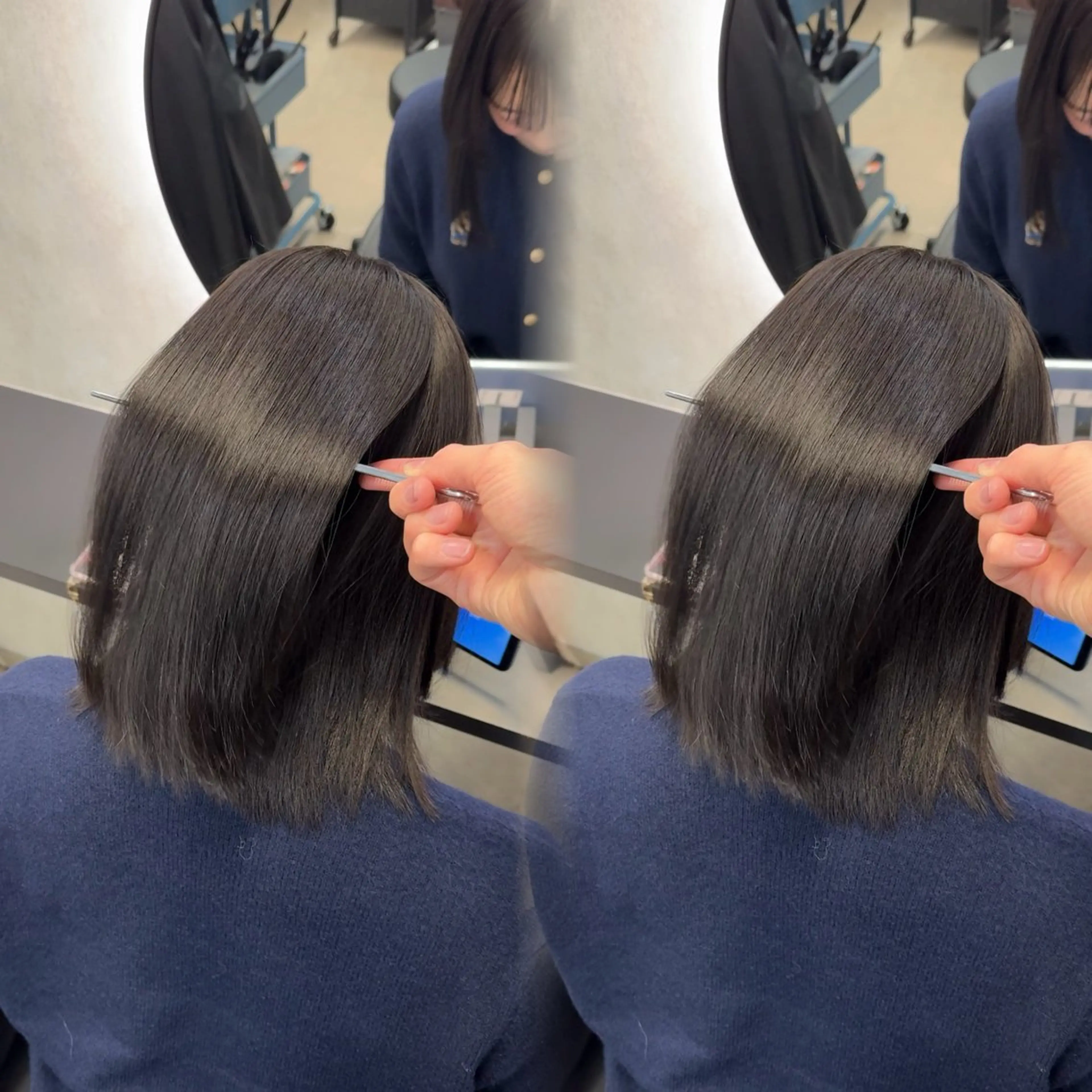 ミディアム カラー ヘアアレンジ カット ヘアカラー 縮毛矯正 トリートメント 新宿 /髪質改善/ 縮毛矯正/ヒュウガのヘアスタイル