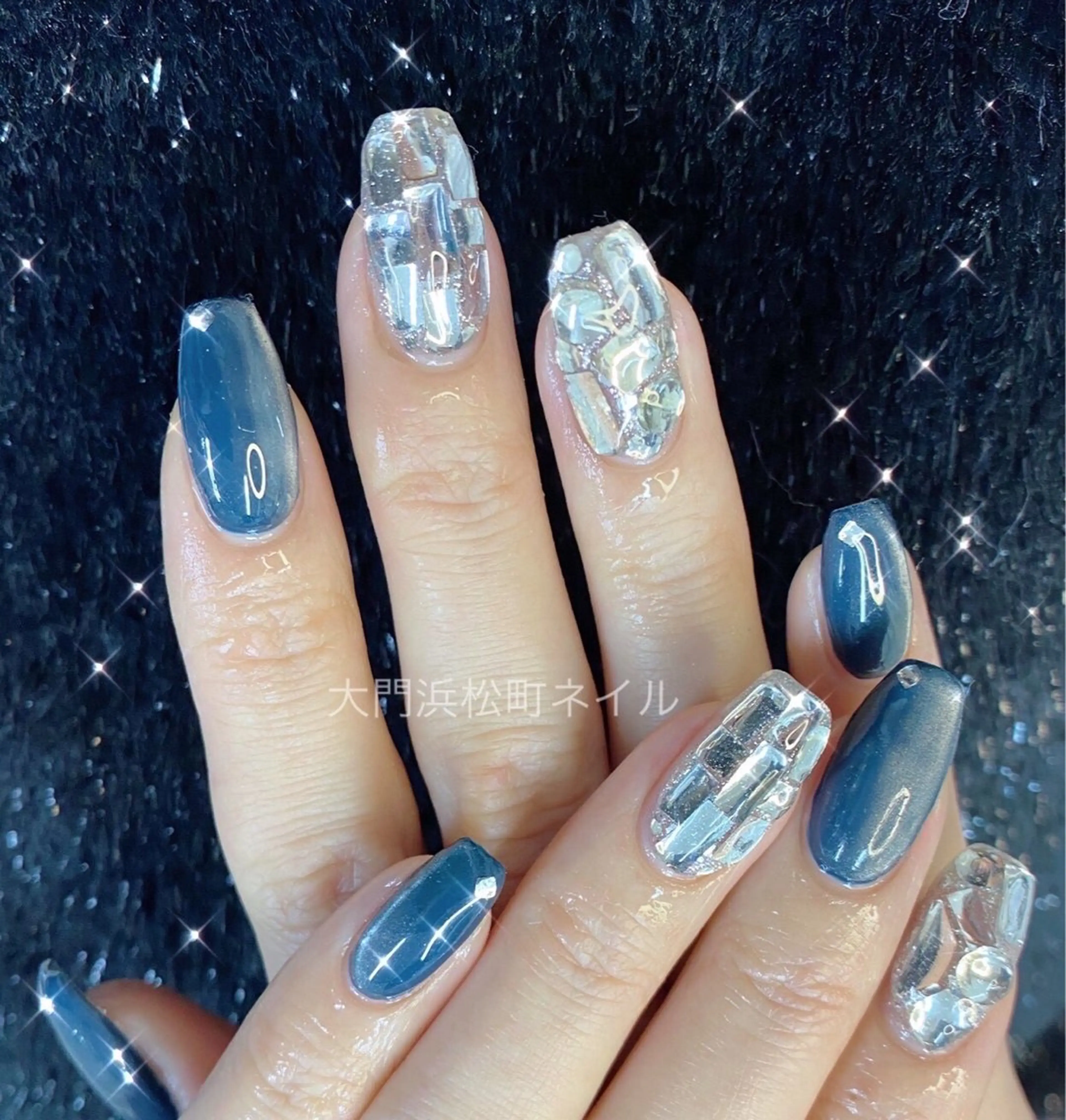 ネイル フレンチネイル ガラスフレンチ マグネットネイル ミラーネイル オフィスネイル 大門浜松町 ネイルのネイルデザイン