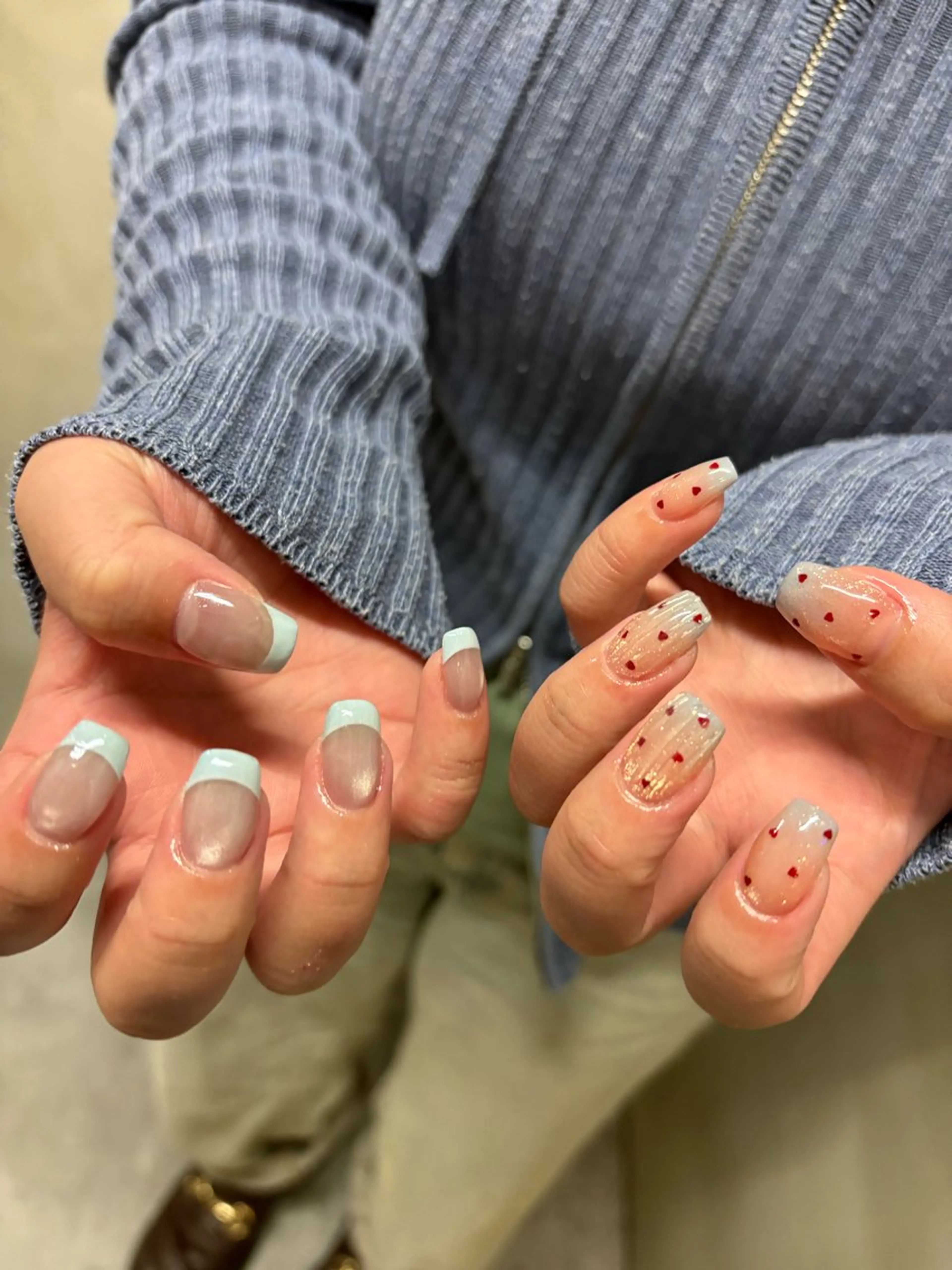 [新規]ミニモ限定初回オフ込み/ちぐはぐネイル/パラジェル変更可の写真