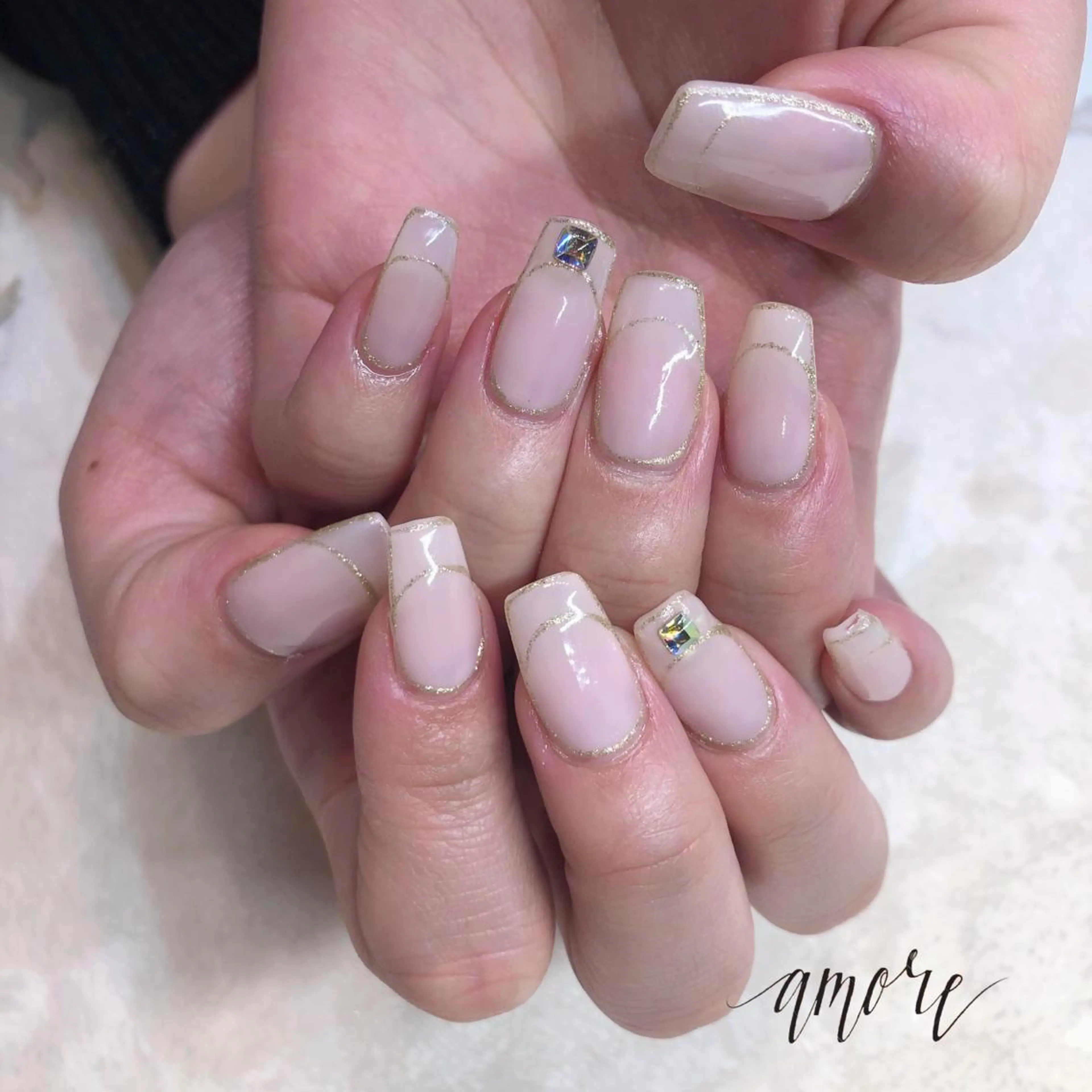 ネイル ジェルネイル 韓国ネイル ラメ(グリッター) ニュアンスネイル スカルプネイル You kyehwaのネイルデザイン