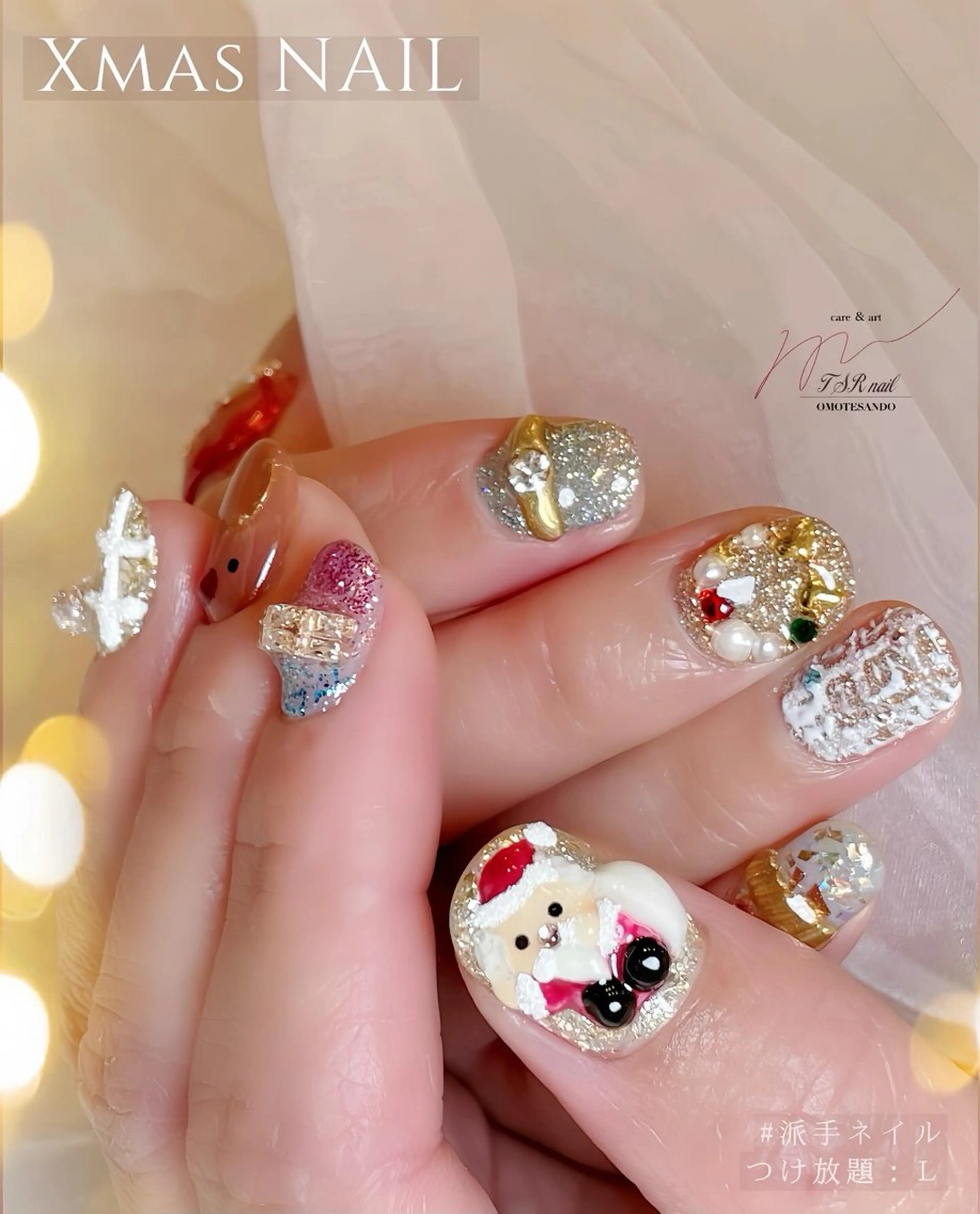 ネイル 赤色 冬ネイル クリスマス ハンドネイル ハンドケア 爪咲 りり花のネイルデザイン