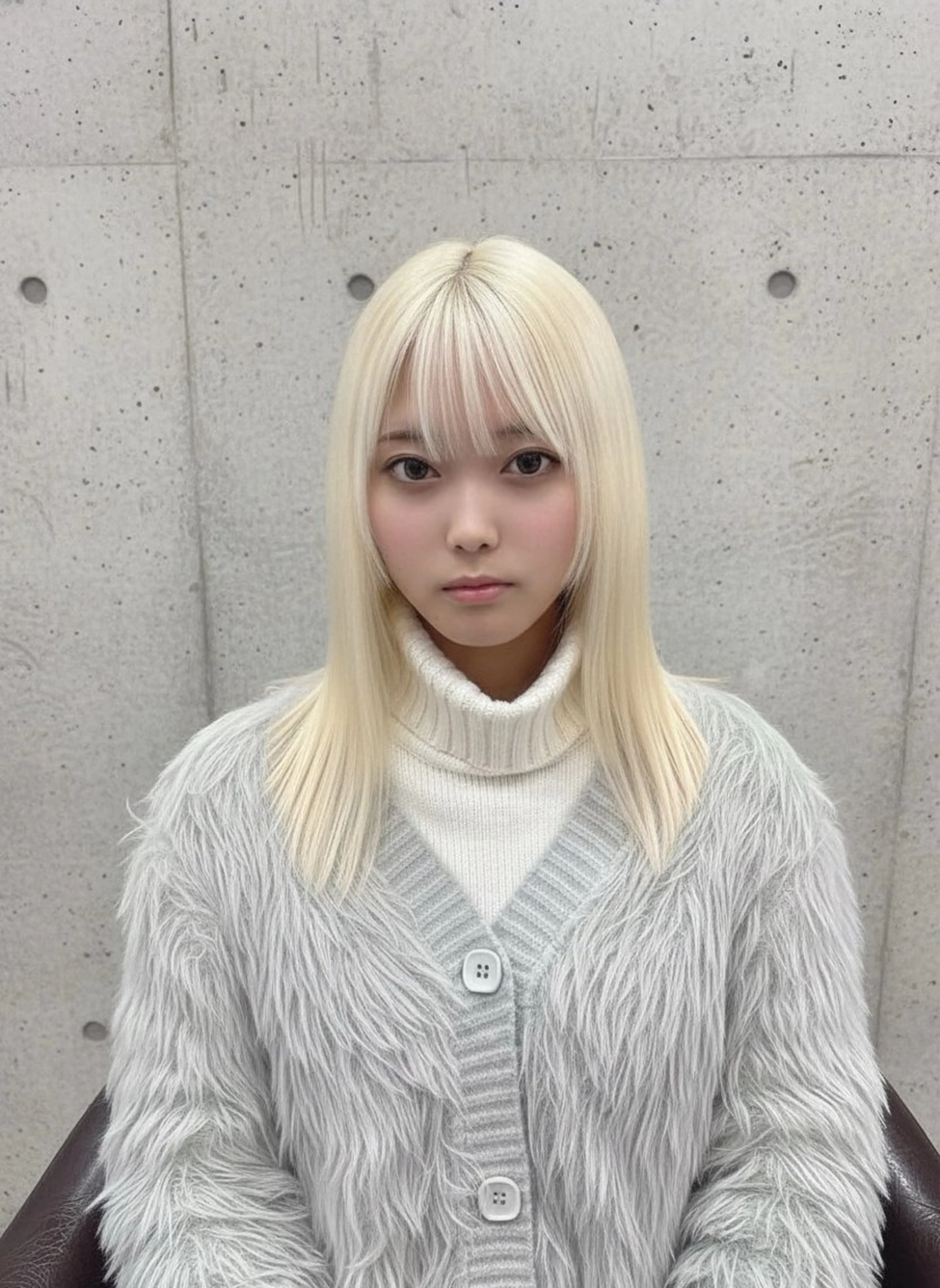 ミディアム カラー ブロンド ホワイトブロンド ホワイト系はお任せ /ブリーチ/店長岩崎のヘアスタイル