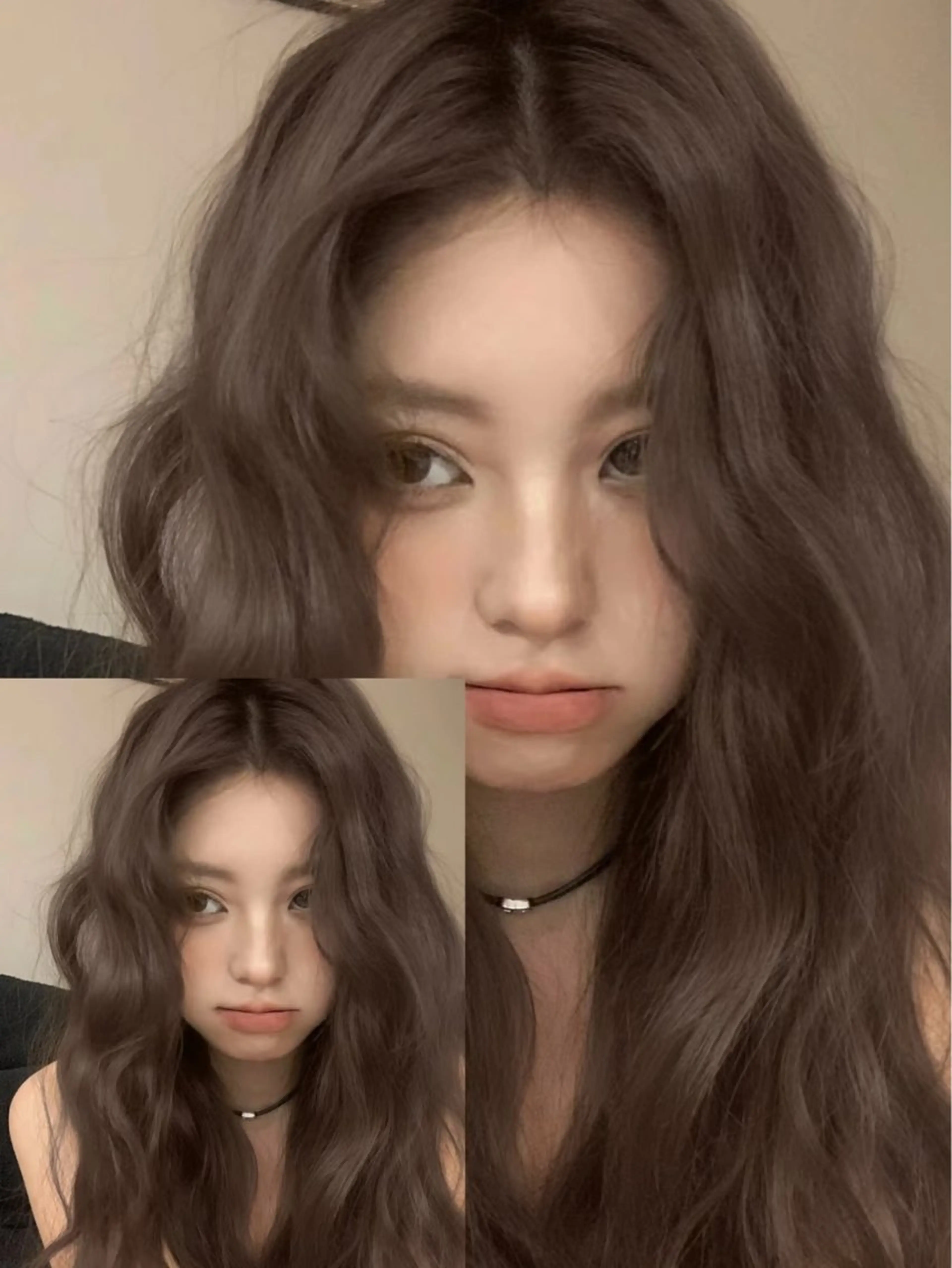 カラー アッシュ アッシュブラウン ブラウンカラー ヘアカラー トリートメント ヘアセット 韓国風レイヤーカラー ライムのヘアスタイル
