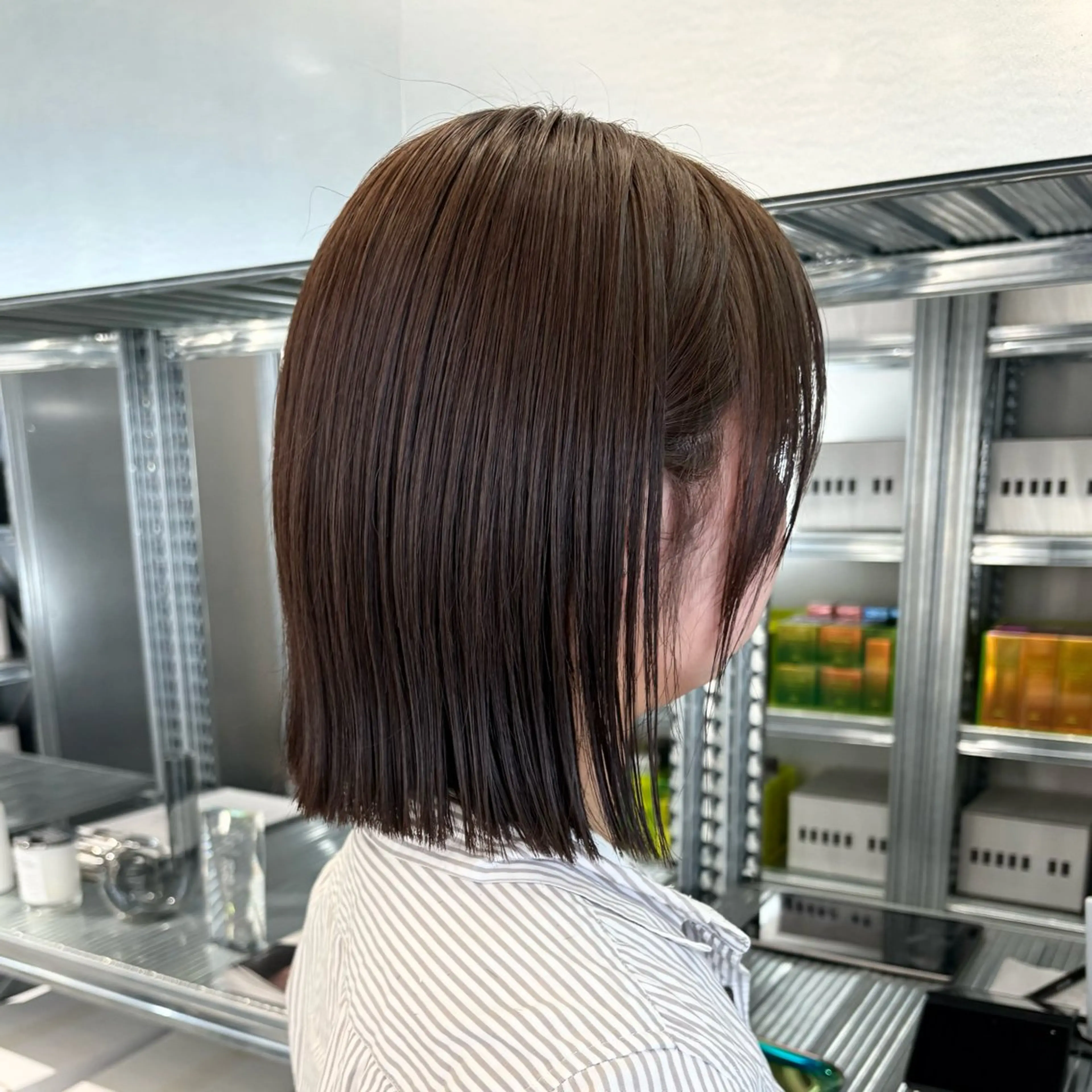 ミディアム カラー カット ヘアカラー トリートメント ✨縮毛矯正/ボブ✨ 佐藤 さくらのヘアスタイル