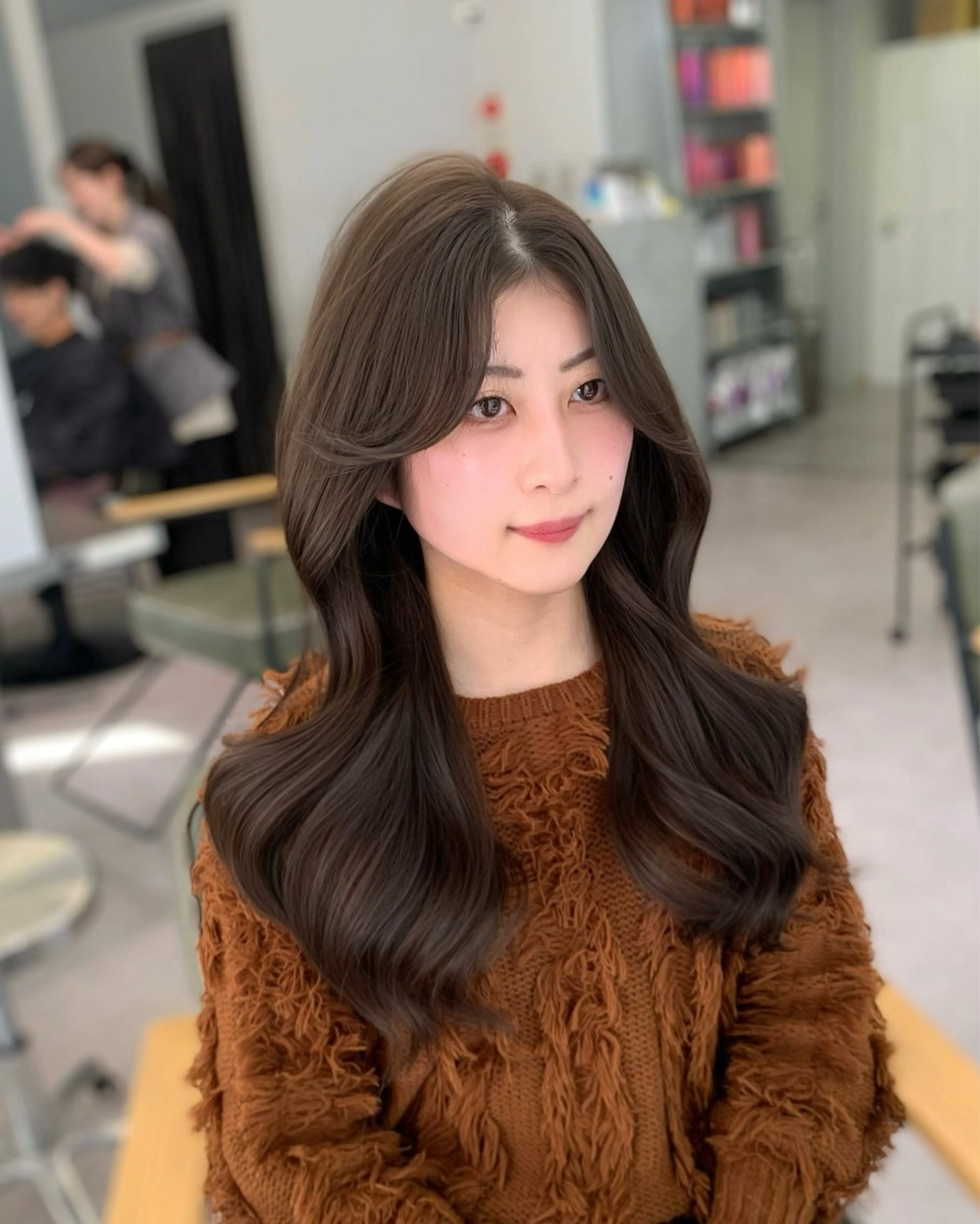 ロング カット ヘアカラー トリートメント 🎀韓国風顔周り× 透明感/梅田/アリサのヘアスタイル