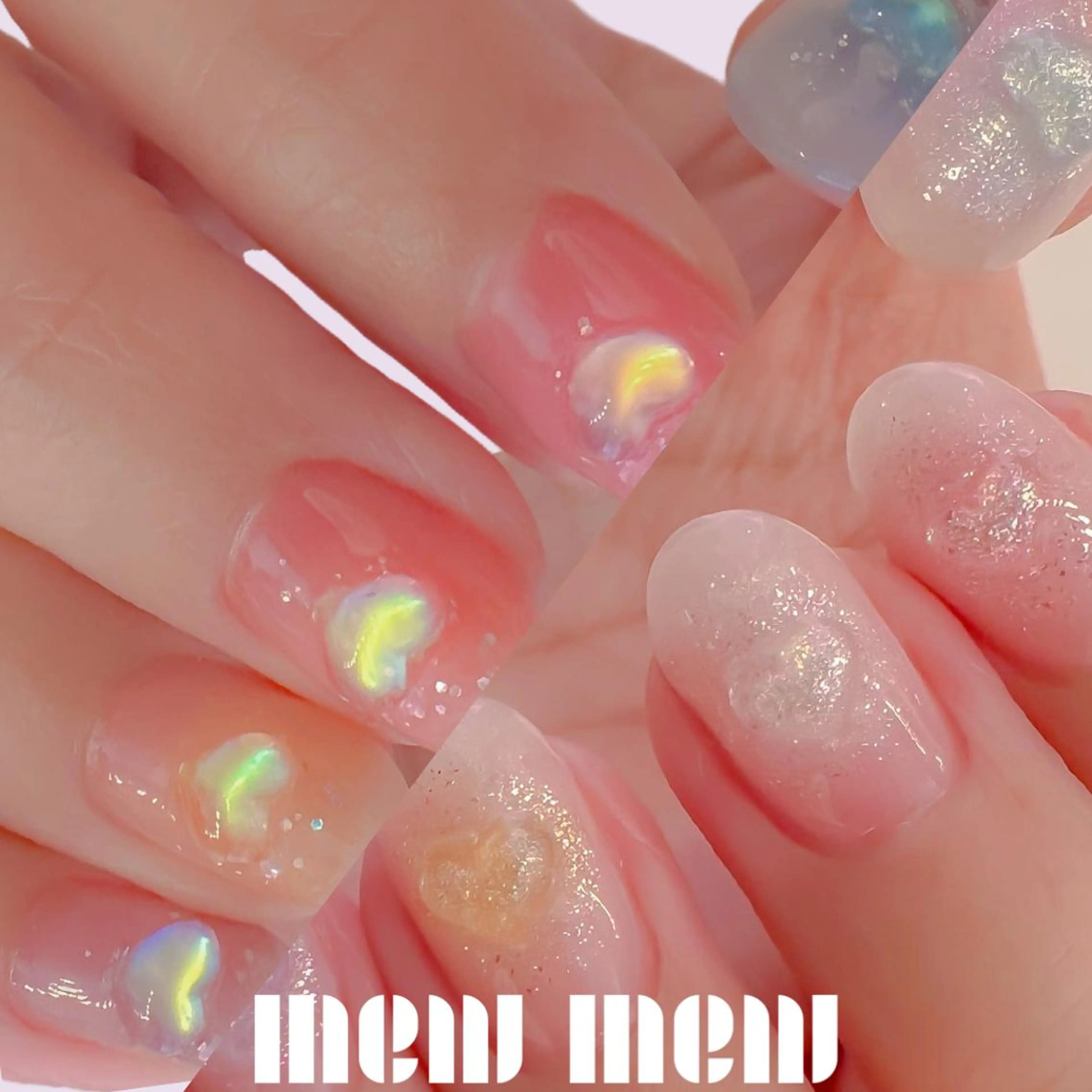 パーマ ネイル チークネイル ハート mew mew NAIL & EYEのマツエク・マツパデザイン
