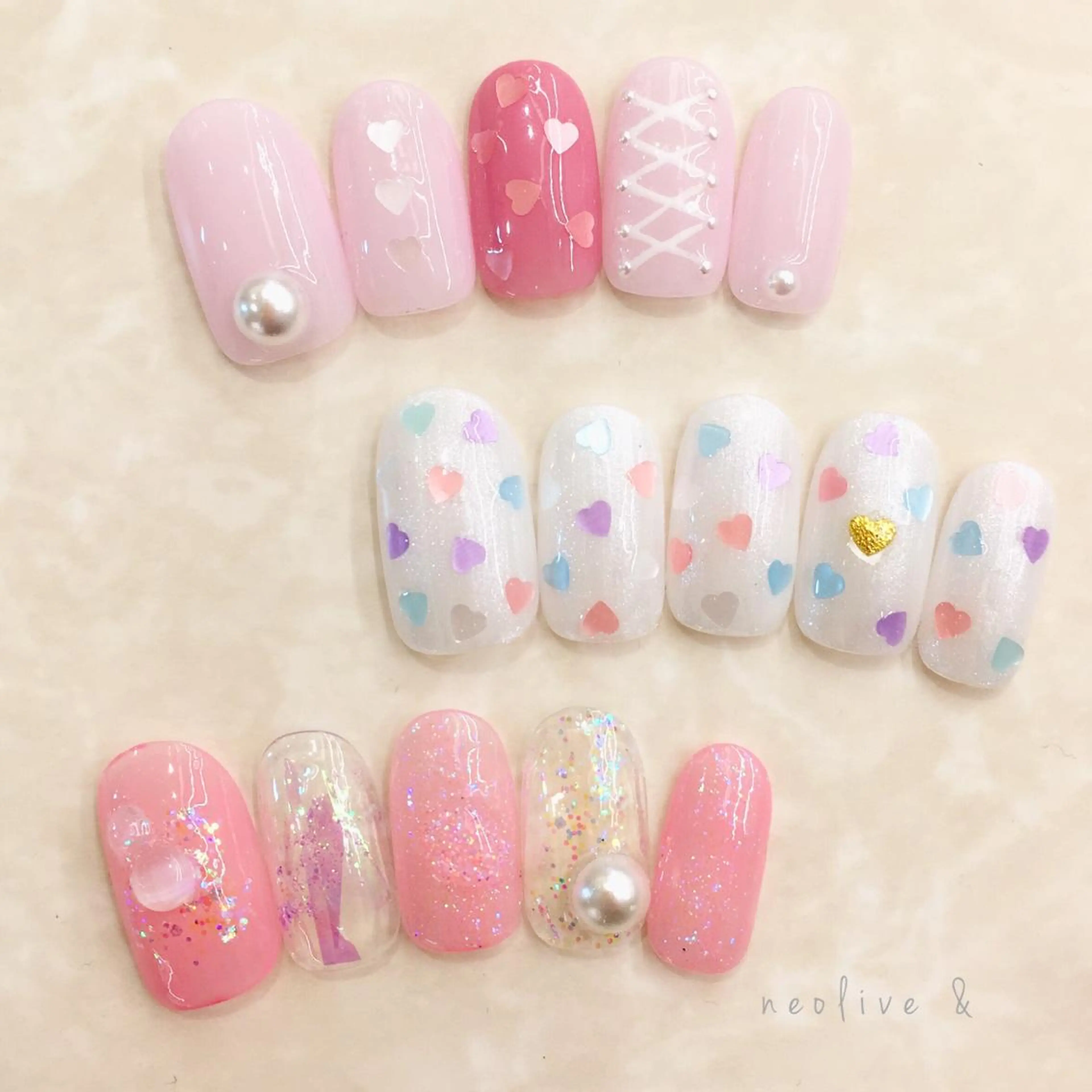 ネイル マツエク・マツパ ハート ニュアンスネイル Yuriko Omi パラジェル/渋谷のネイルデザイン