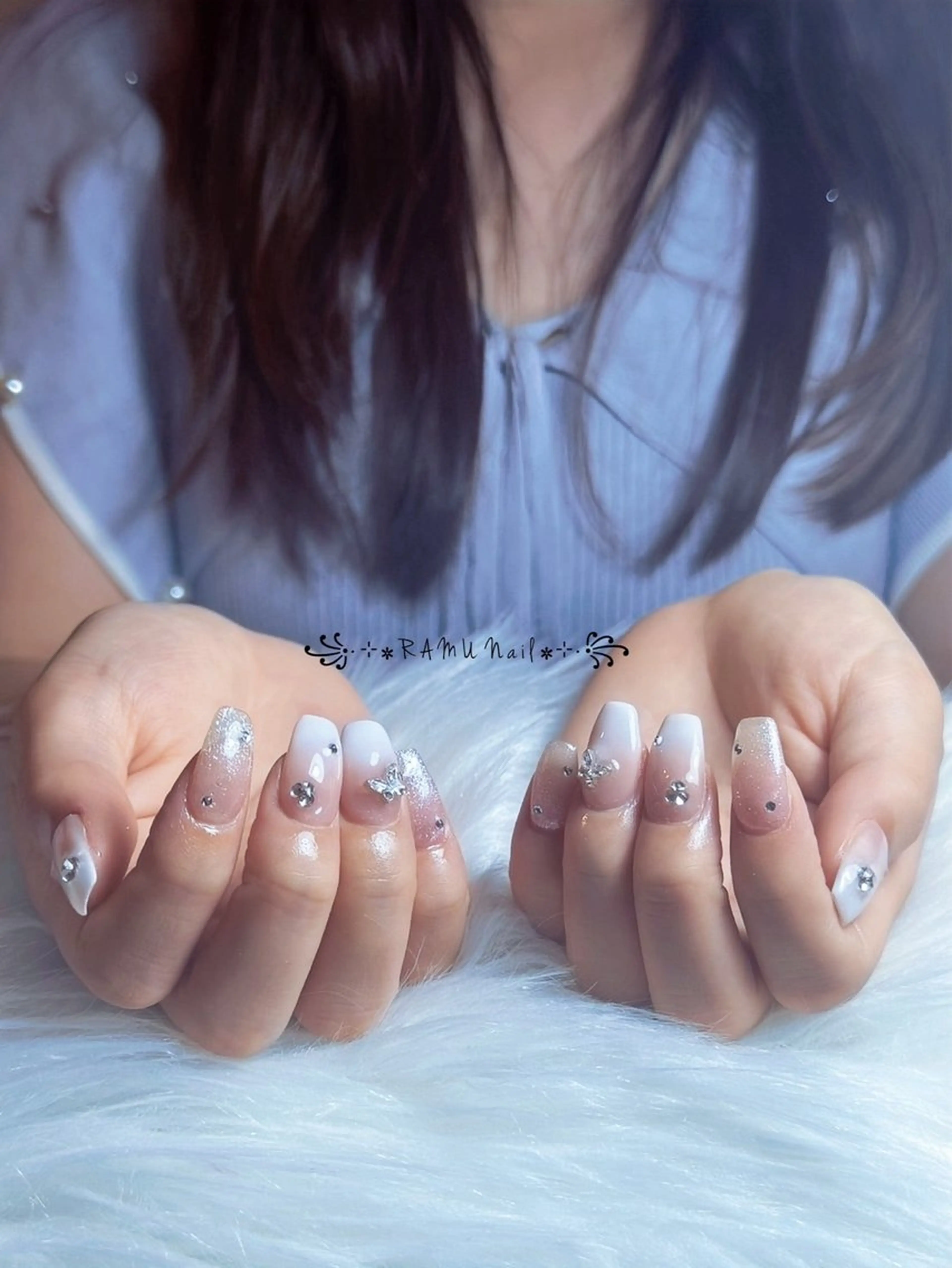 ネイル キラキラネイル マグネットネイル ミラーネイル ピンク 夏ネイル ハンドネイル RAMU Nail 恵比寿店のネイルデザイン