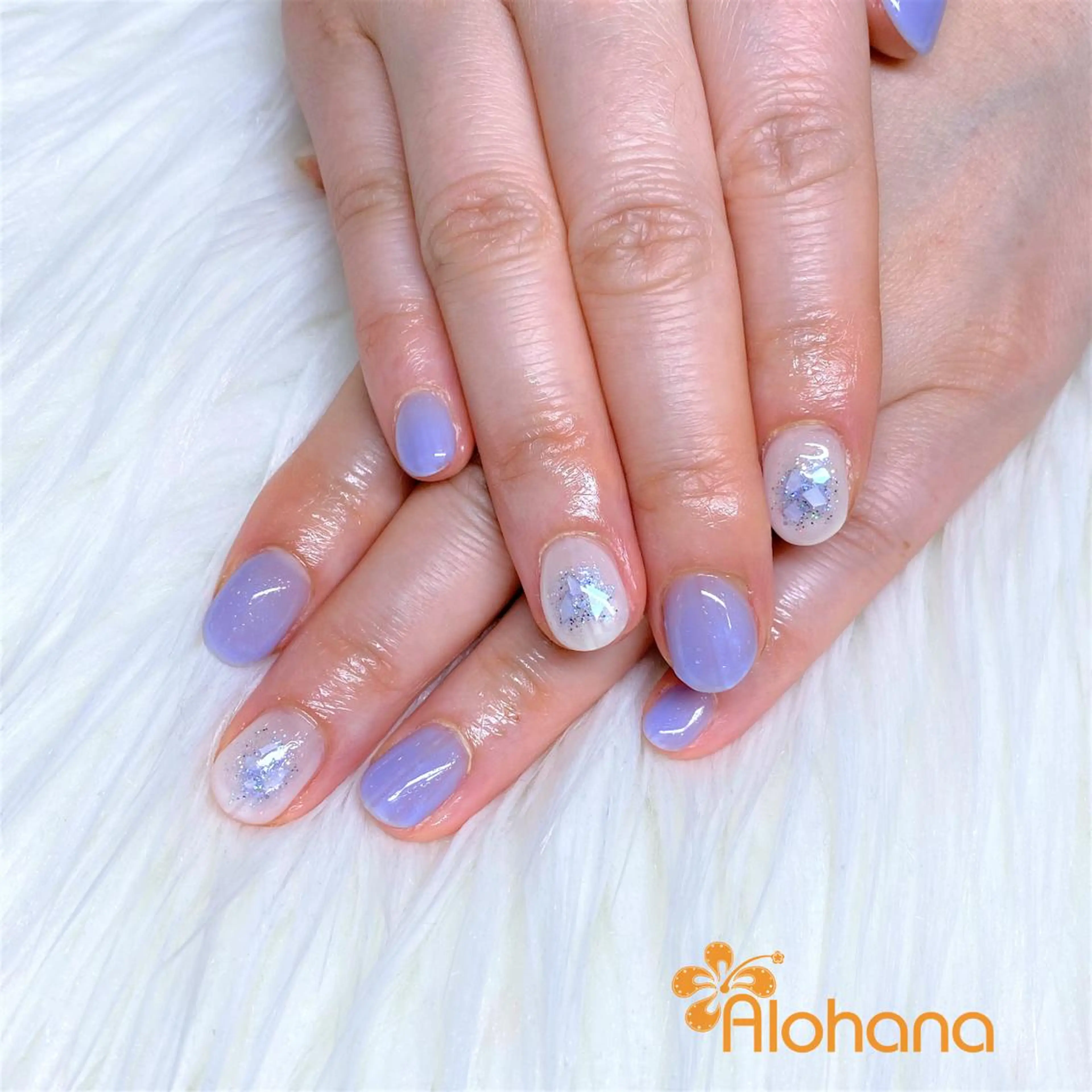 ネイル ラメ(グリッター) ハンドネイル Alohana Minaのネイルデザイン