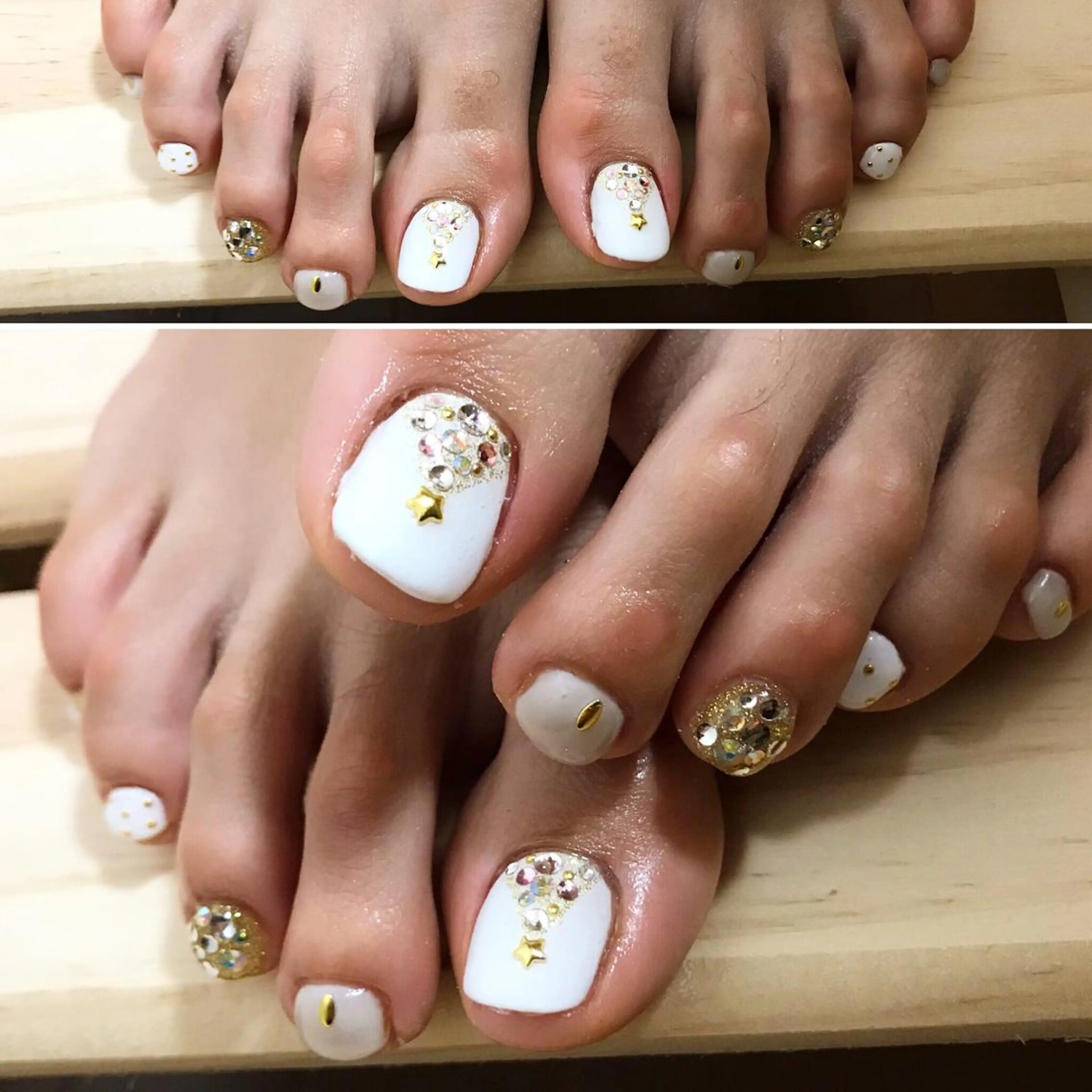 ネイル フットネイル シンプルネイル 春ネイル ホワイト 冬ネイル nail fufla ♡yamane♡のネイルデザイン