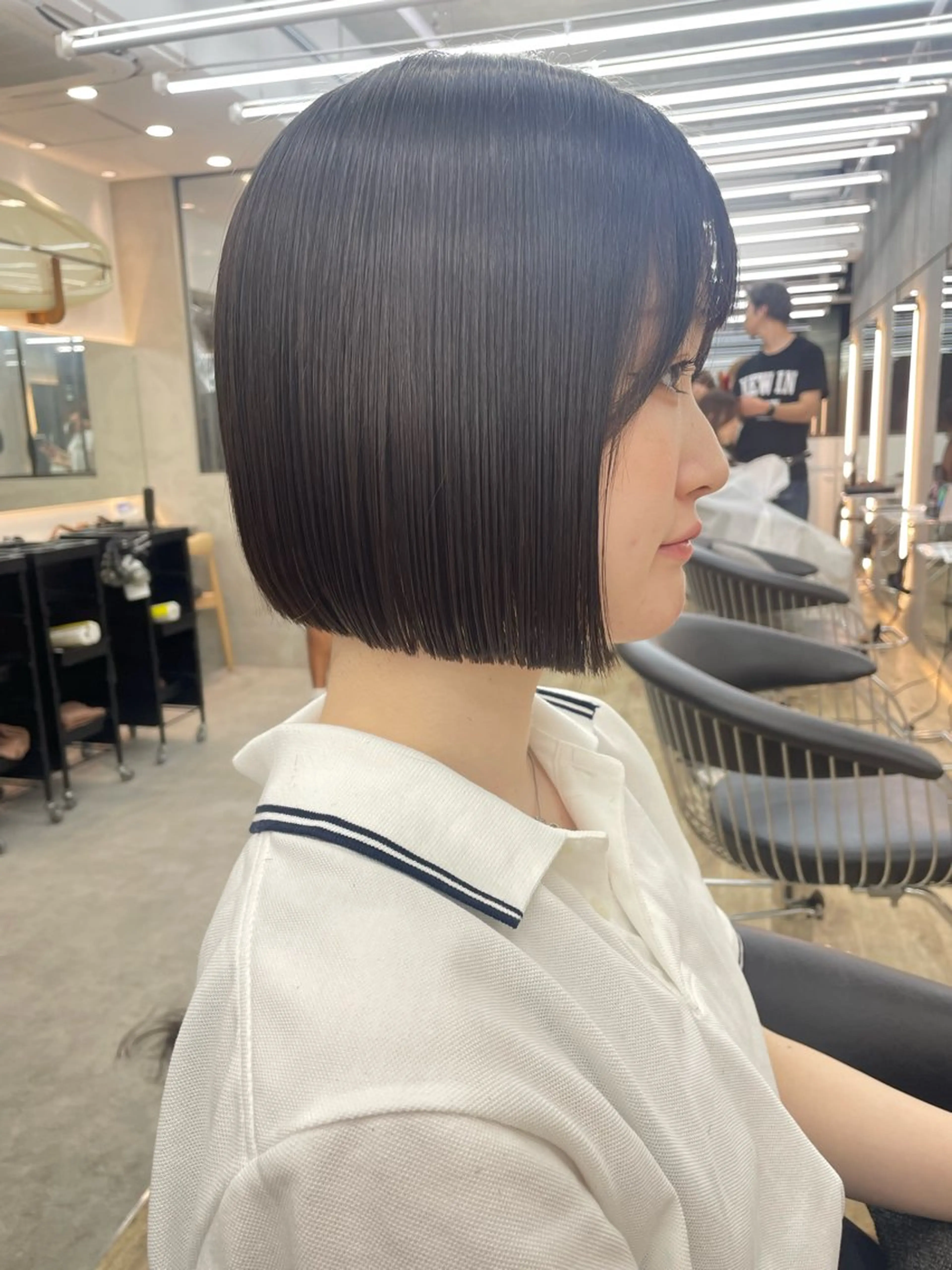 ショート カット 縮毛矯正 トリートメント オリーブベージュ/シ ョートボブたまき🧡のヘアスタイル