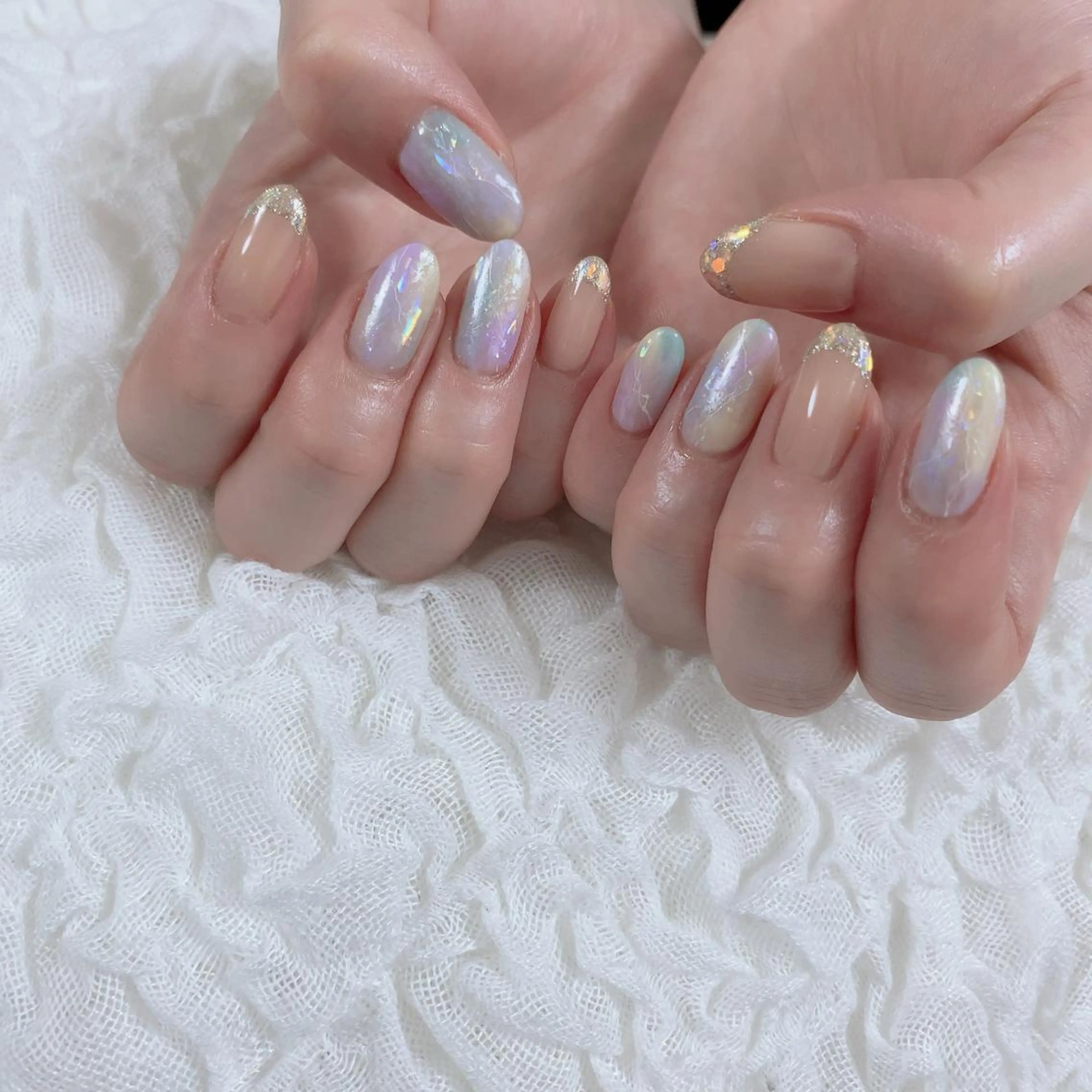 ネイル フレンチネイル ガラスフレンチ SOL NAILのネイルデザイン