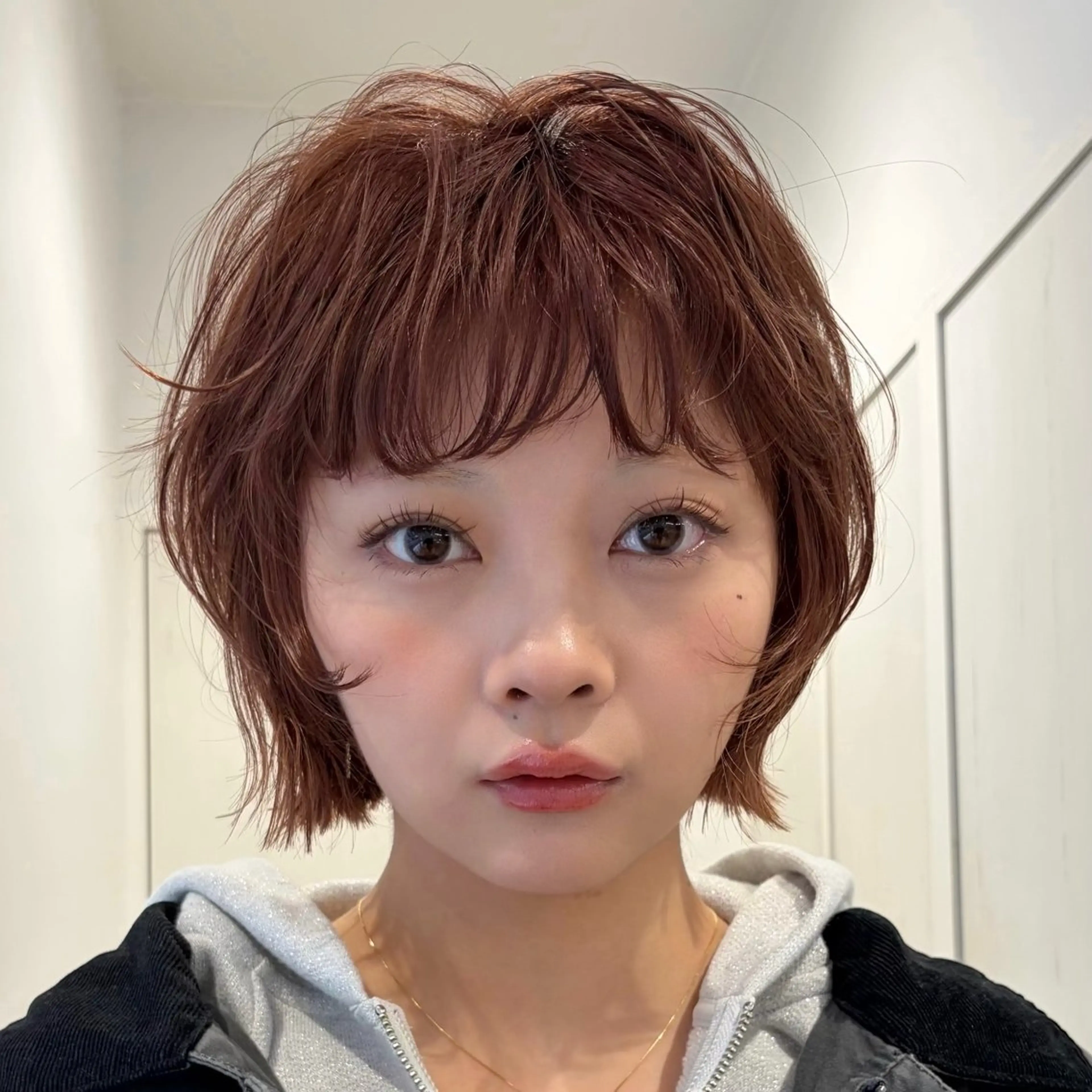 ショート カラー パーマ 🎀Wカラー/ピンク /ベージュ🎀ゆらのヘアスタイル