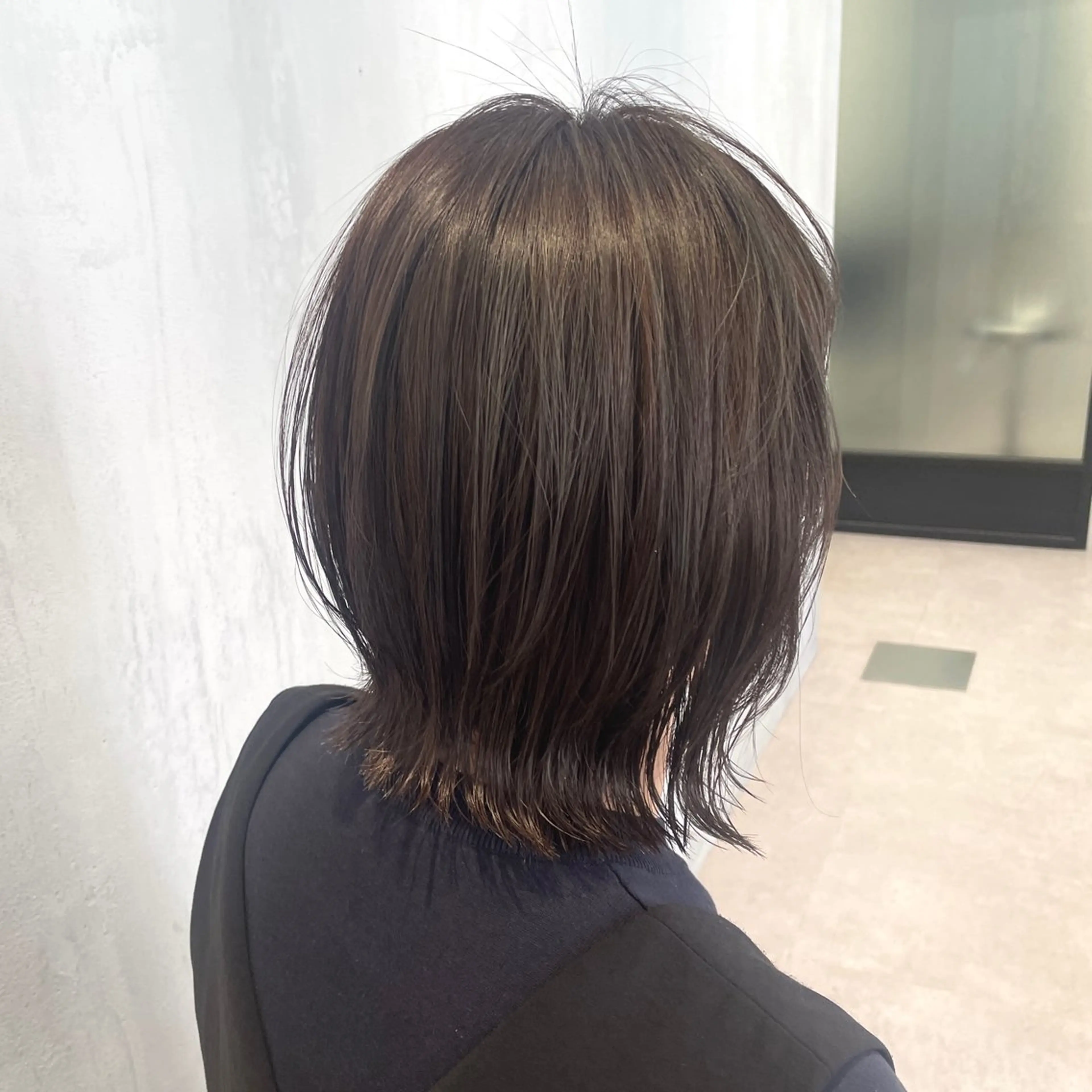 ミディアム カラー 透明感カラー ハイライトカラー ボブ くびれヘア ハイライト カット ヘアカラー トリートメント ヘッドスパ matka白髪ぼかし 大人ヘア/KEIKOのヘアスタイル