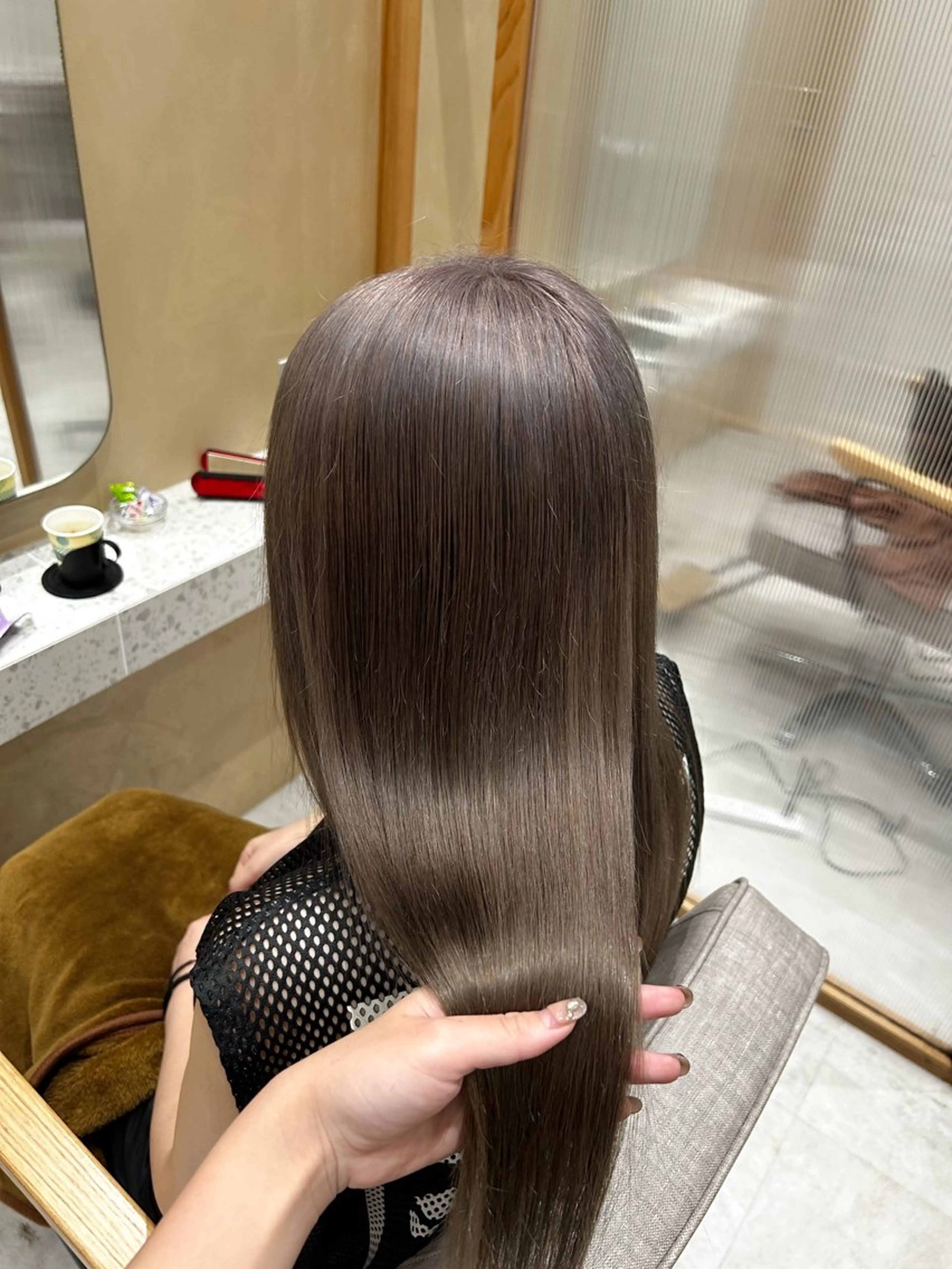 ロング カラー ブリーチ グレージュ カット ヘアカラー メンズ特化美容師👾 チカのヘアスタイル