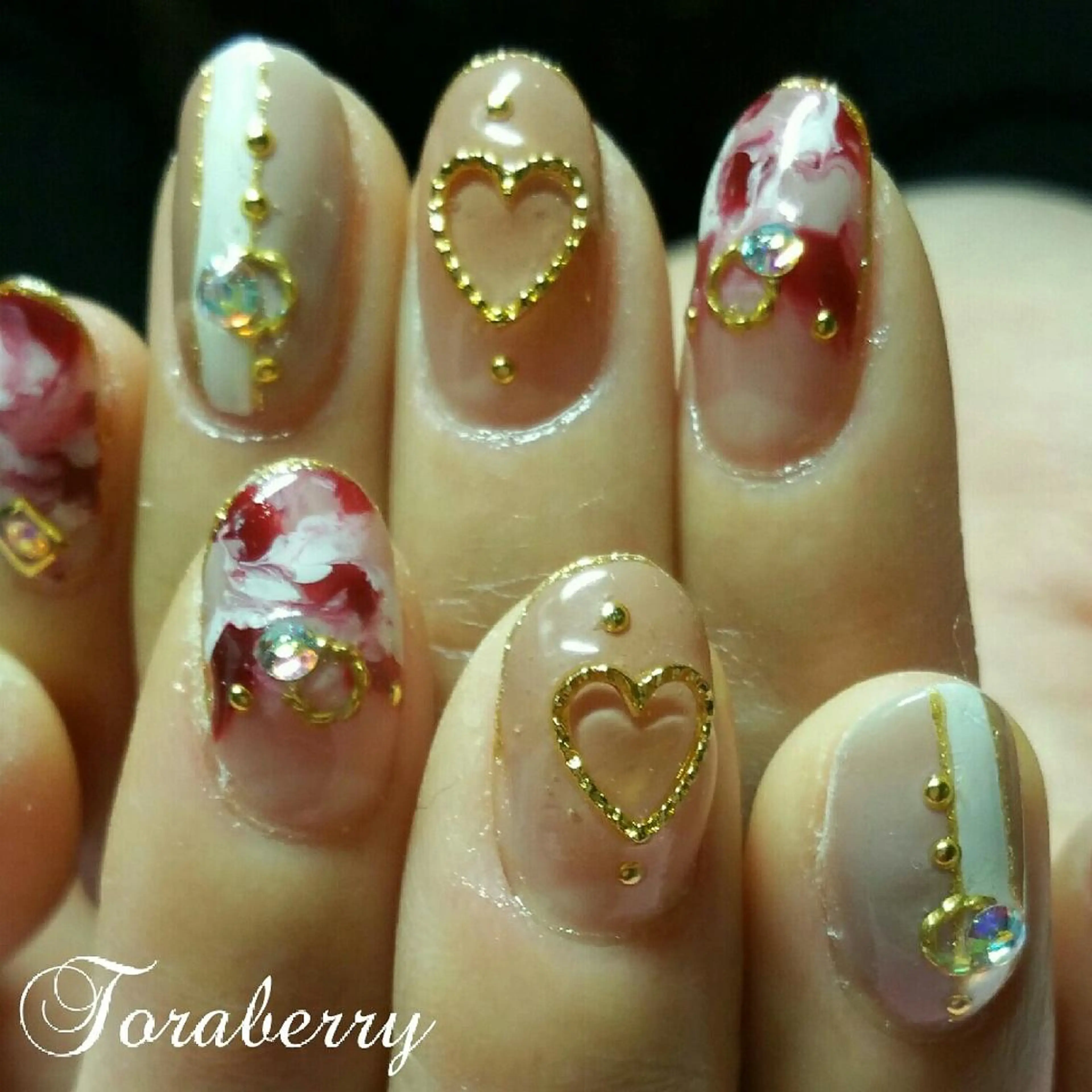 ネイル ハート 持ち込み ネイリスト なつみのネイルデザイン