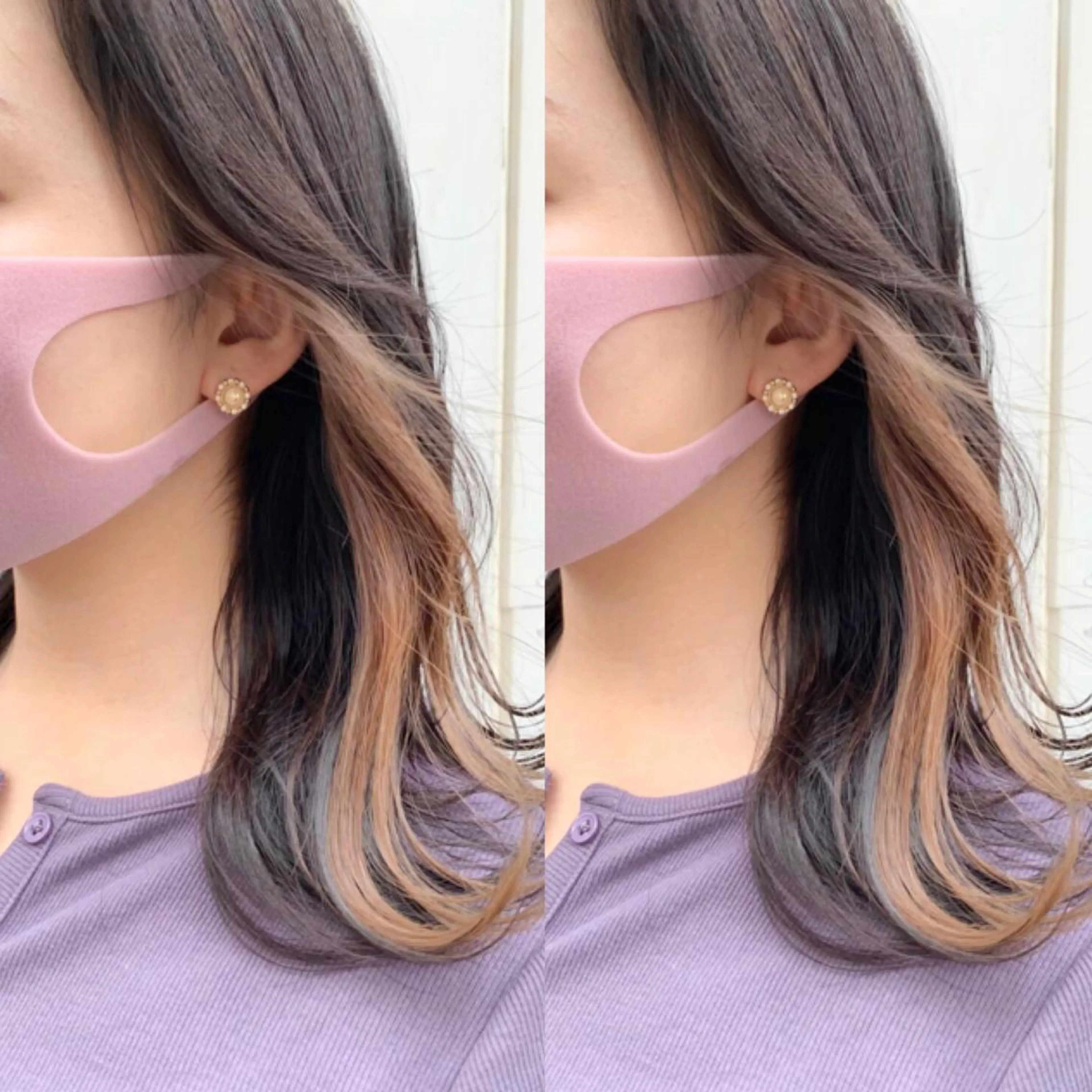 ミディアム カラー 葵/レイヤーカット/ 韓国風/透明感カラーのヘアスタイル