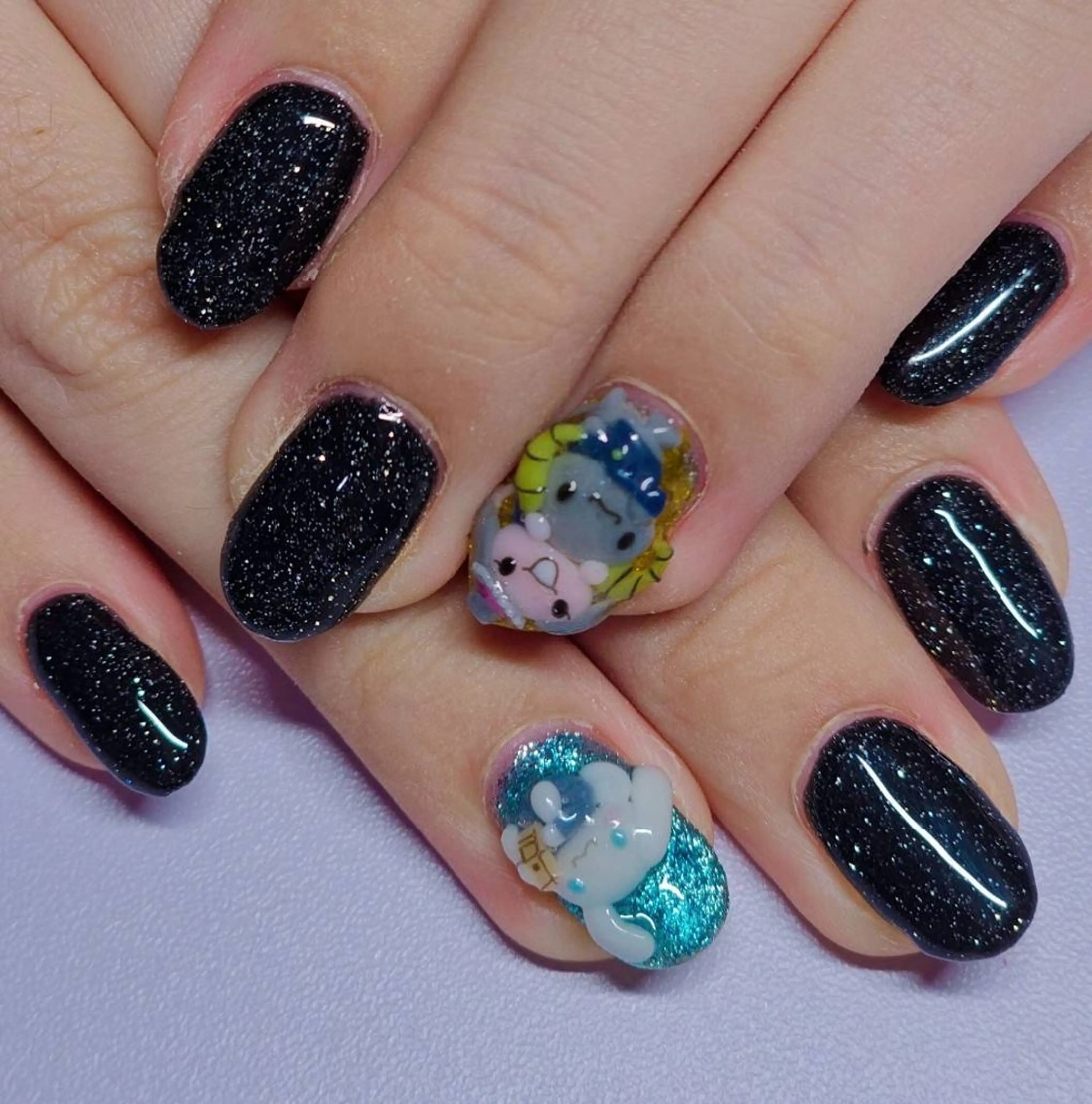 ネイル アートネイル ラメ(グリッター) ワンカラーネイル ハンドネイル よしだ ひろきのネイルデザイン