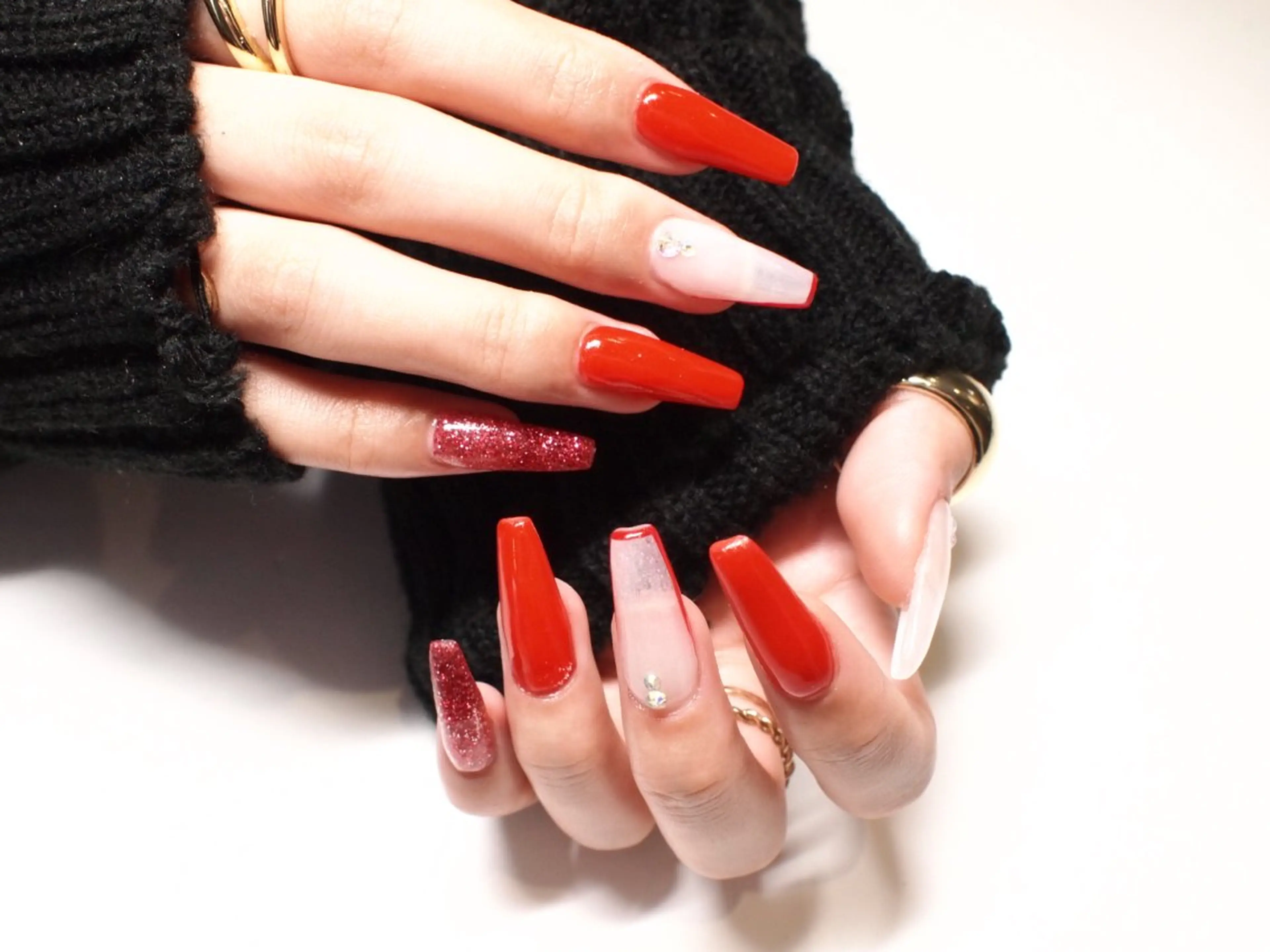 ネイル フレンチネイル 赤色 スカルプネイル 【ＯＲＧＡＮ】 nailのネイルデザイン