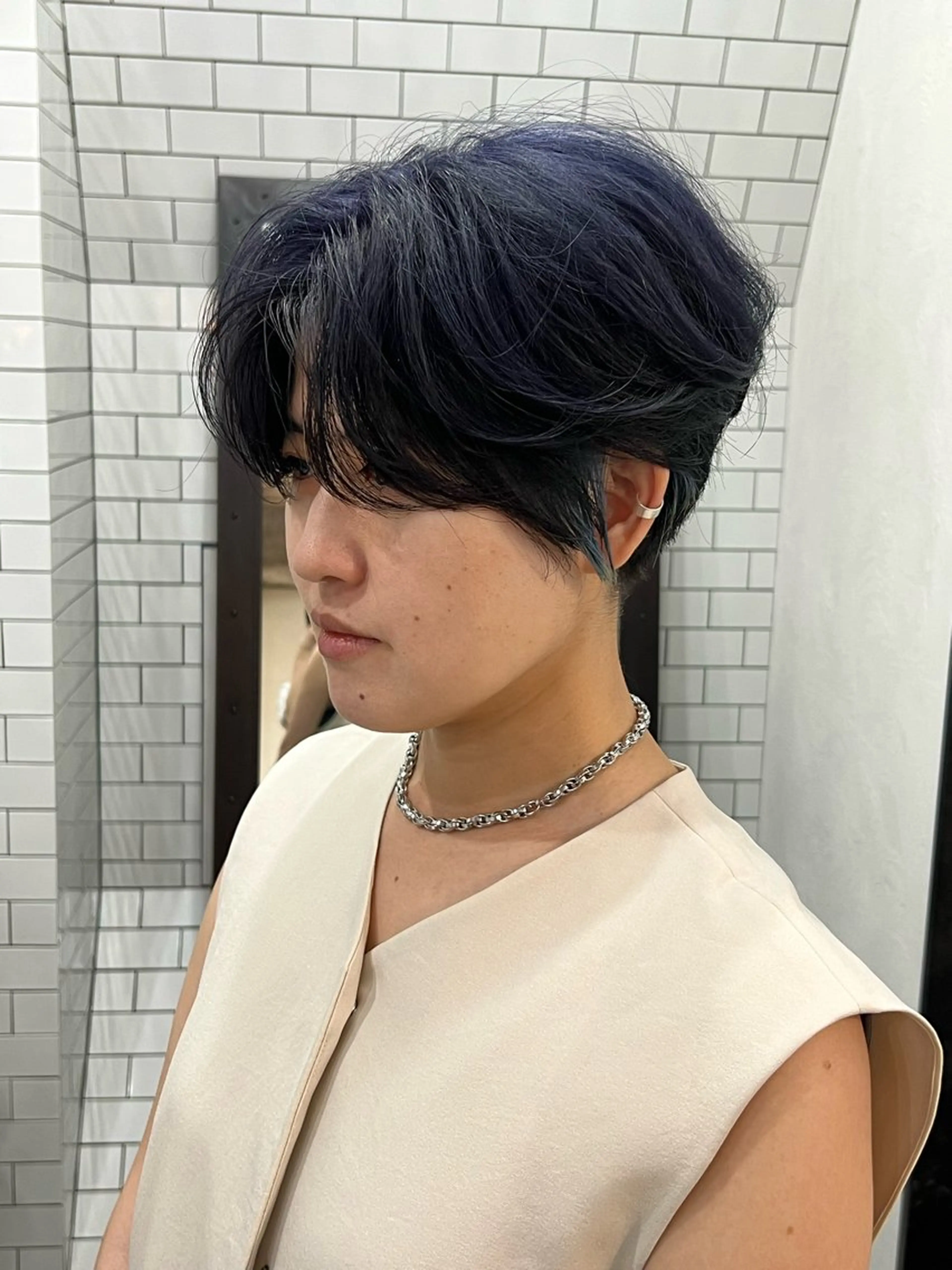 ショート カット 紙屋町ショート /ボブ　パーマ河内蓮のヘアスタイル