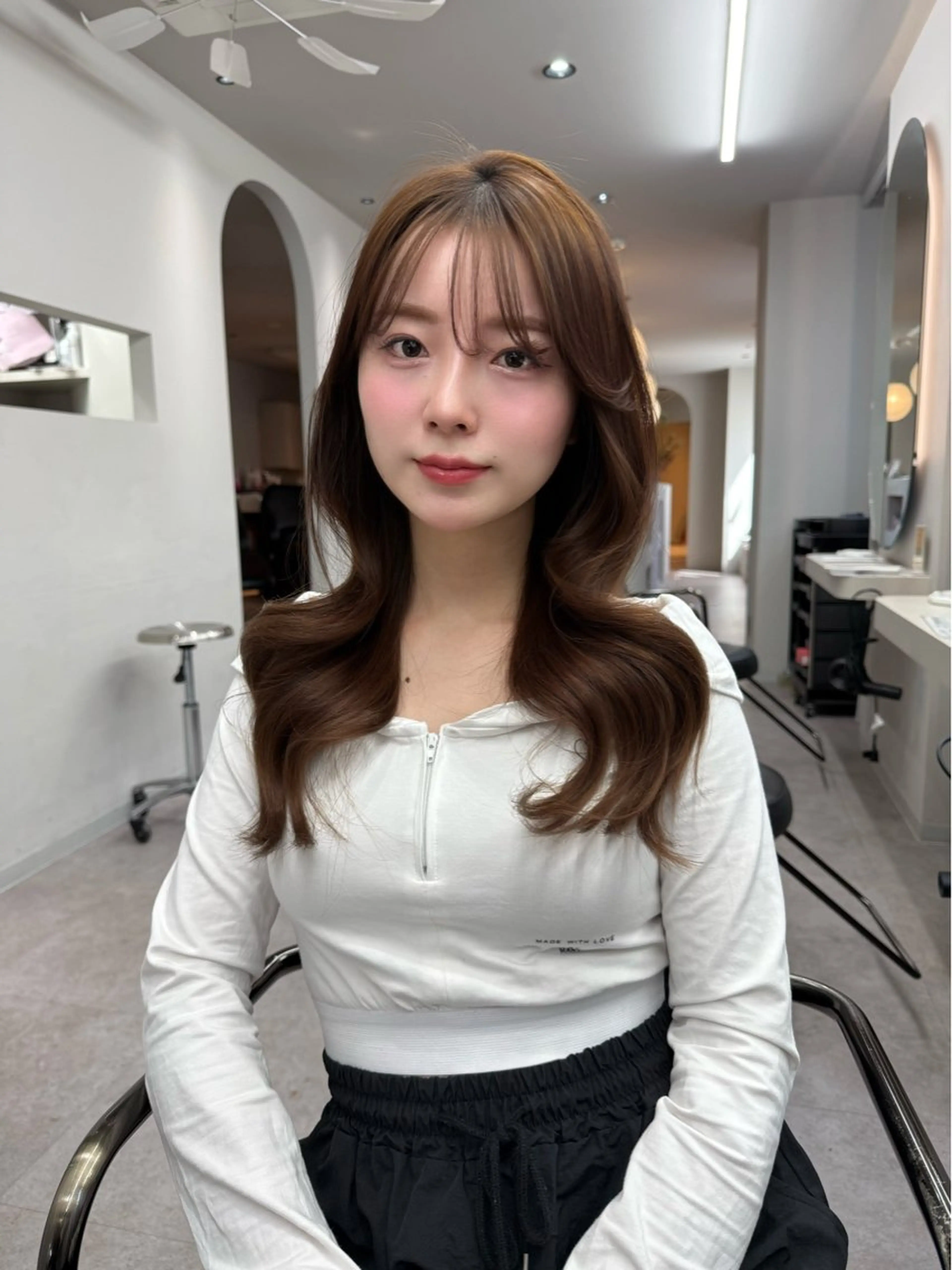 ロング カラー 韓国風ヘア レイヤーカット 平山 翔意のヘアスタイル