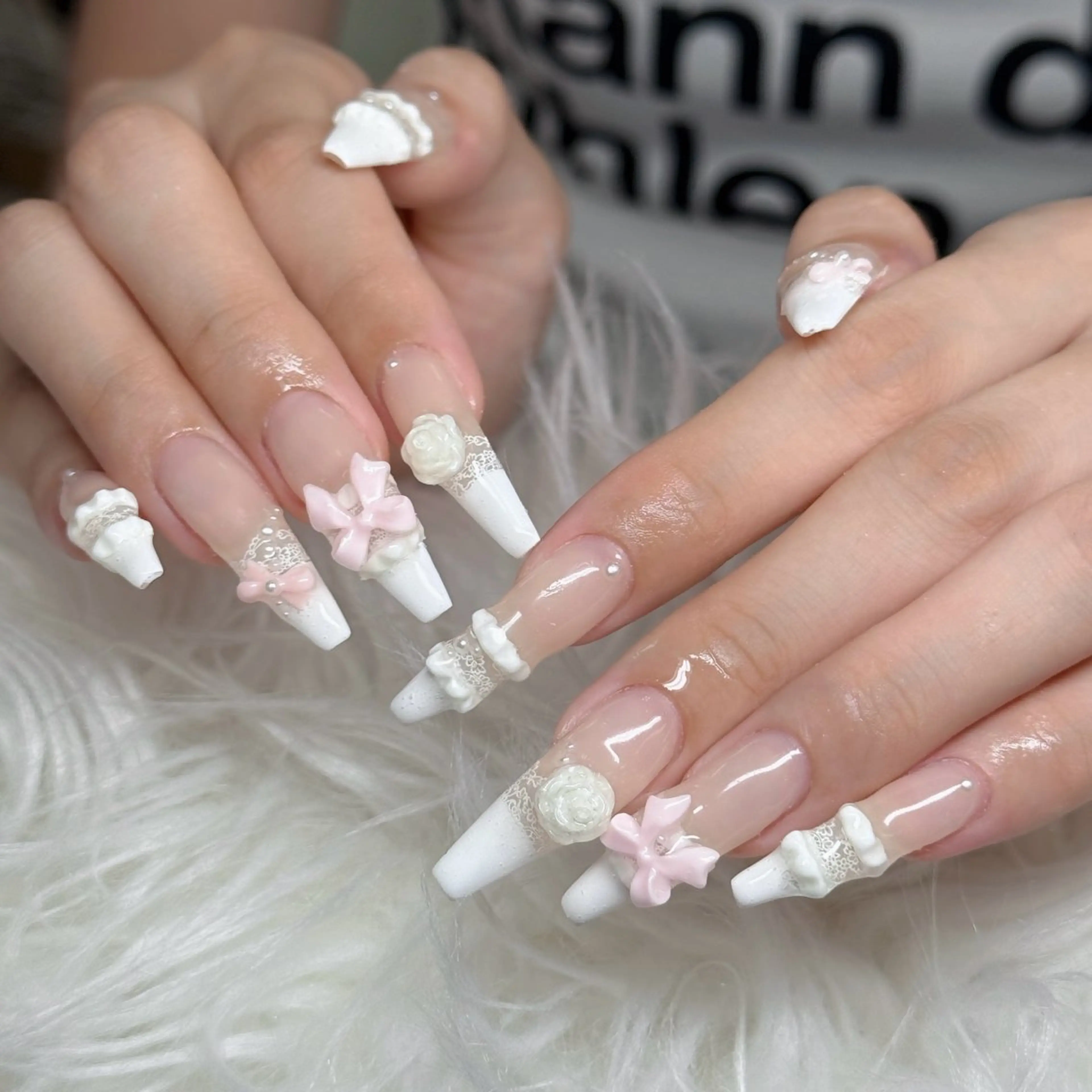 ネイル フットネイル フレンチネイル グラデーション 韓国ネイル ロングネイル ハンドネイル Hani Nail Salonのネイルデザイン