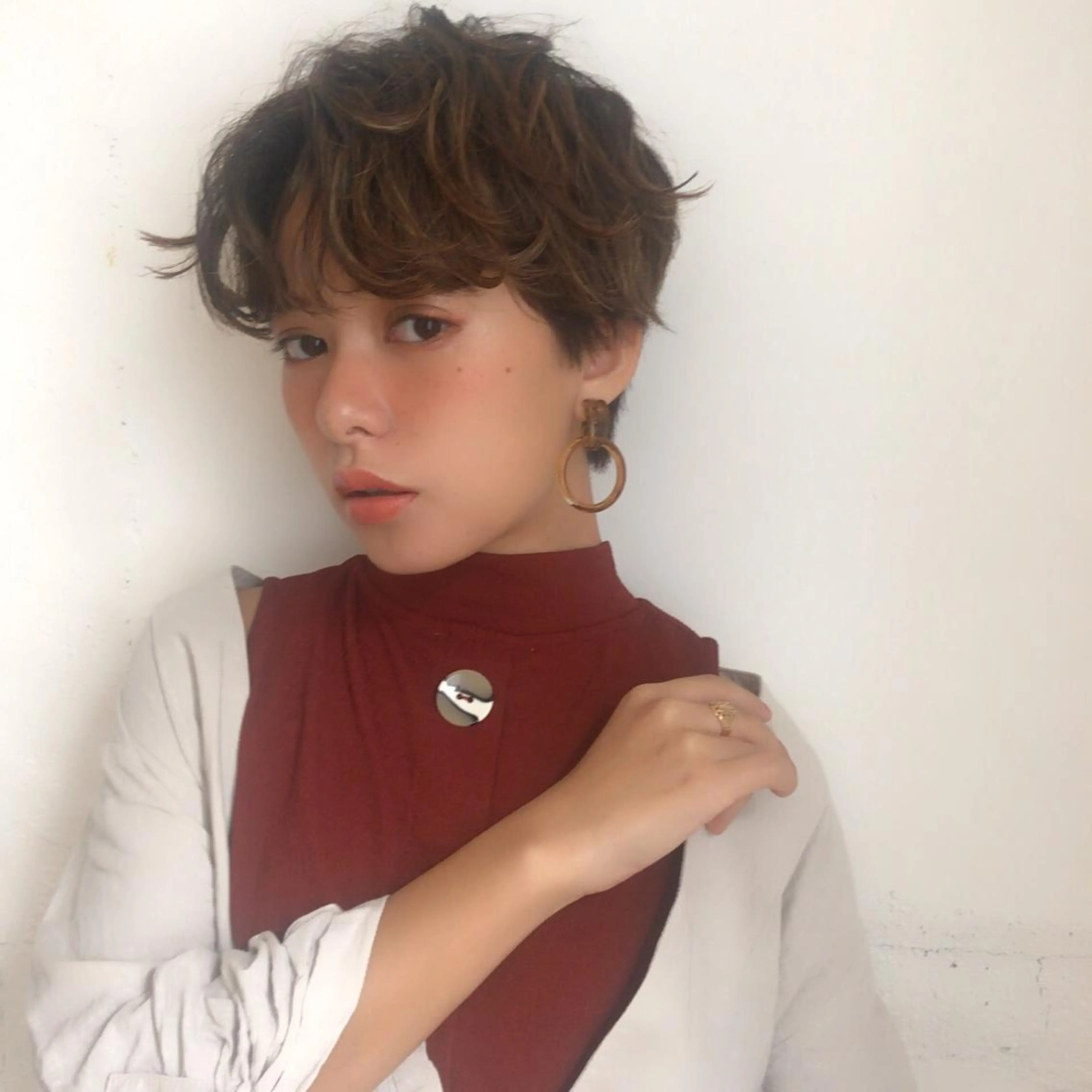 ショート 顔周りの垢抜けヘア 立山あいりのヘアスタイル