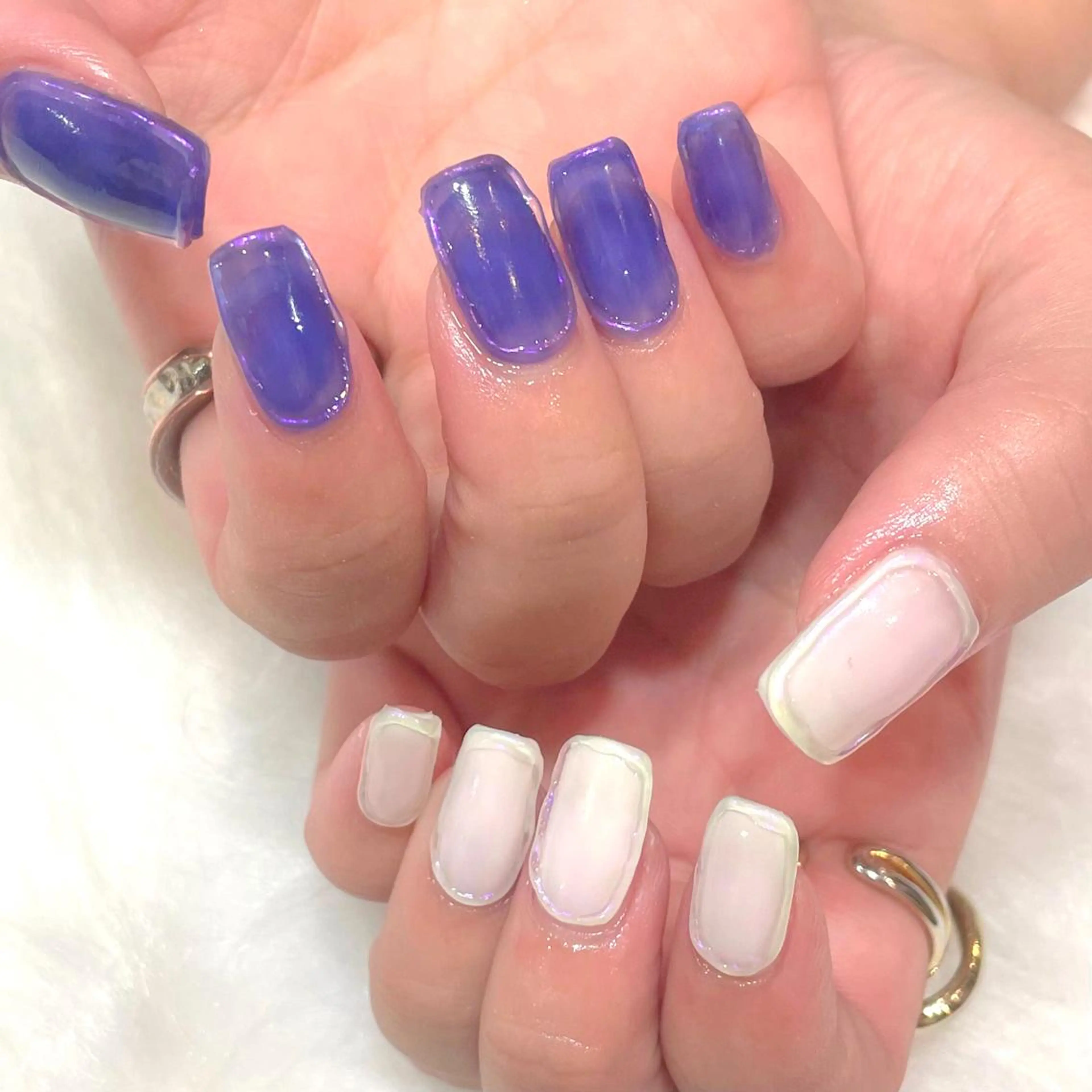 ネイル オーロラネイル クリアネイル MADDYNAILS ✴︎柏痛ネイルのネイルデザイン