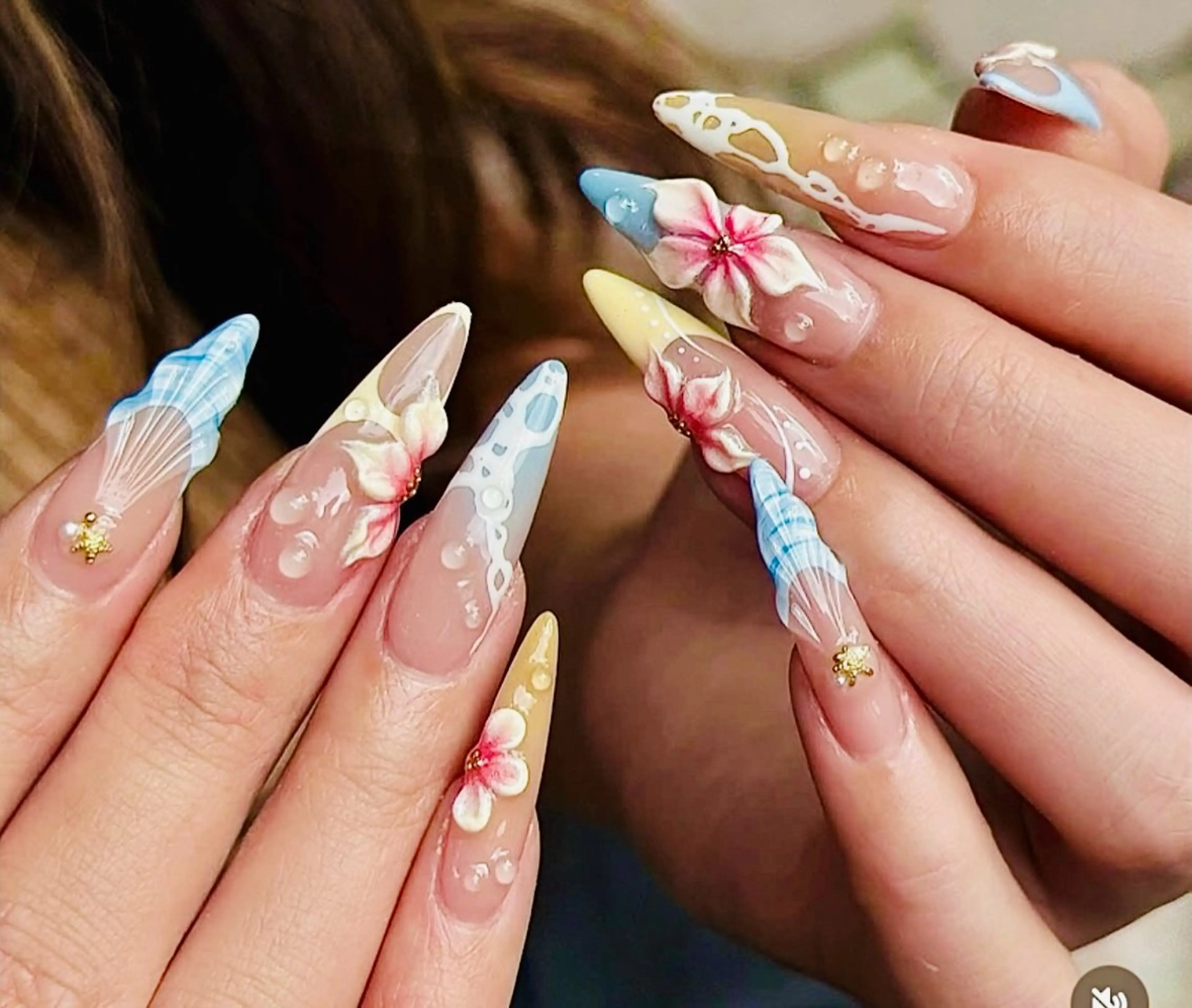 ネイル チークネイル 長さ出し フラッシュネイル フレンチネイル グラデーション ハンドネイル AN NAIL SALONのネイルデザイン