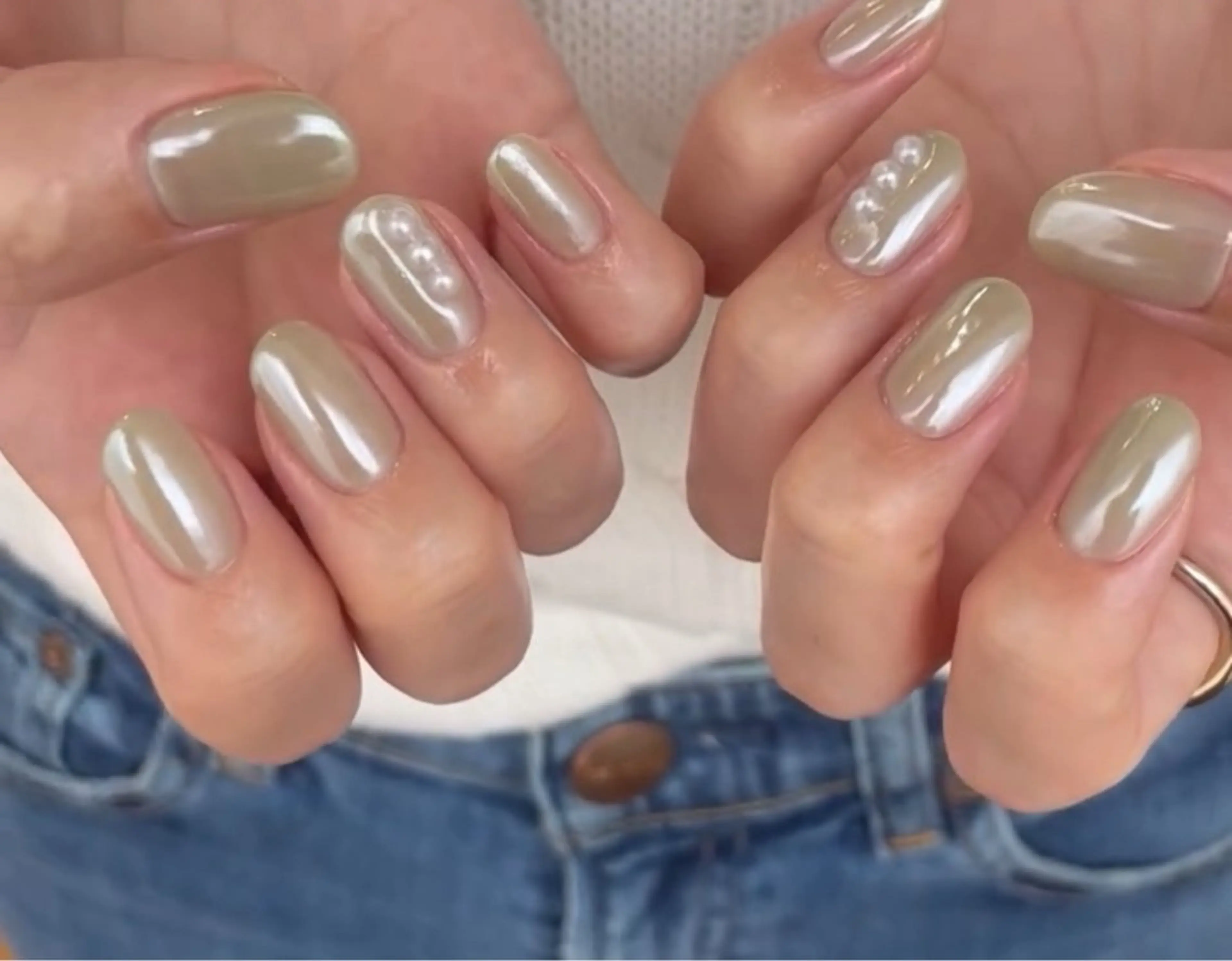 ネイル ジェルネイル グリーン 韓国ネイル ワンカラーネイル ワンホンネイル ハンドネイル tamu nail 　金町のネイルデザイン